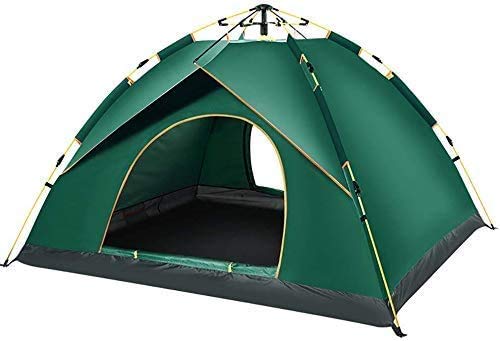 LIUXR Automatic Pop-Up Dome Tent for 3-4 People - Double Layer Waterproof Outdoor Camping Tent with Easy Setup - Perfect for Family Camping, Hiking, Backpacking & Fishing Trips (Green)