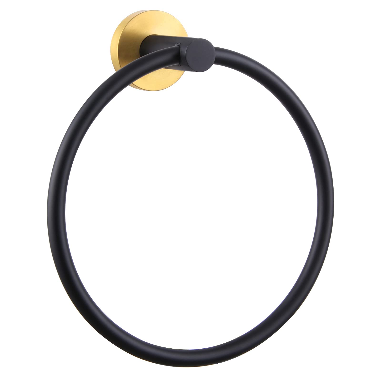 APLusee Stainless Steel Hand Towel Ring - Black & Gold Bathroom Towel Holder Loop for Modern Homes | Perfect for Kitchen, Bathroom & Guest Room Decor
