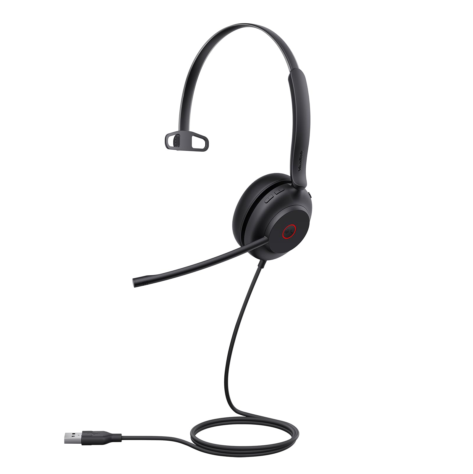 Yealink UH35 Professional USB Headset with Noise Cancelling Microphone - Mono Wired Headset for Calls & Music, Lightweight Comfort Design, Teams Certified - Perfect for Remote Work, Online Meetings & Customer Support