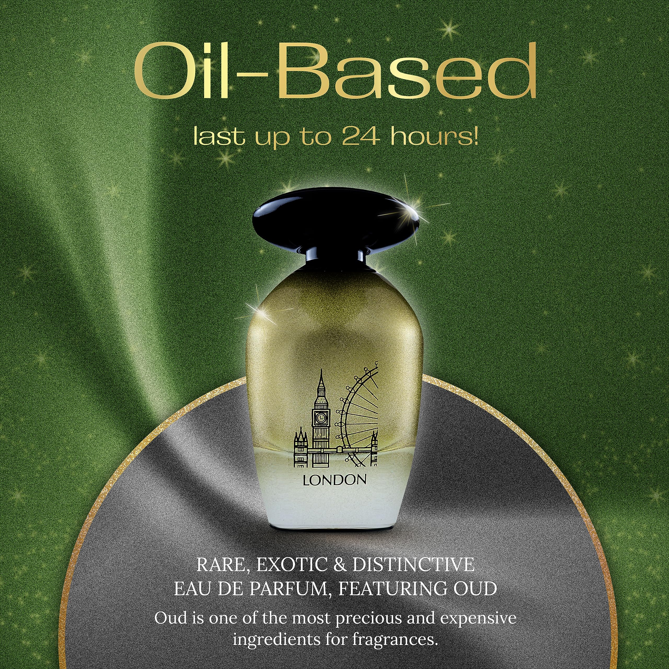 L'Orientale Fragrances Night De Paris London 100ml / 3.3oz - Unisex Amber Spicy Eau de Parfum for Women & Men, Long-Lasting 24-Hour Oil-Based Perfume - Perfect for Date Night, Office Wear & Special Occasions All Year Round
