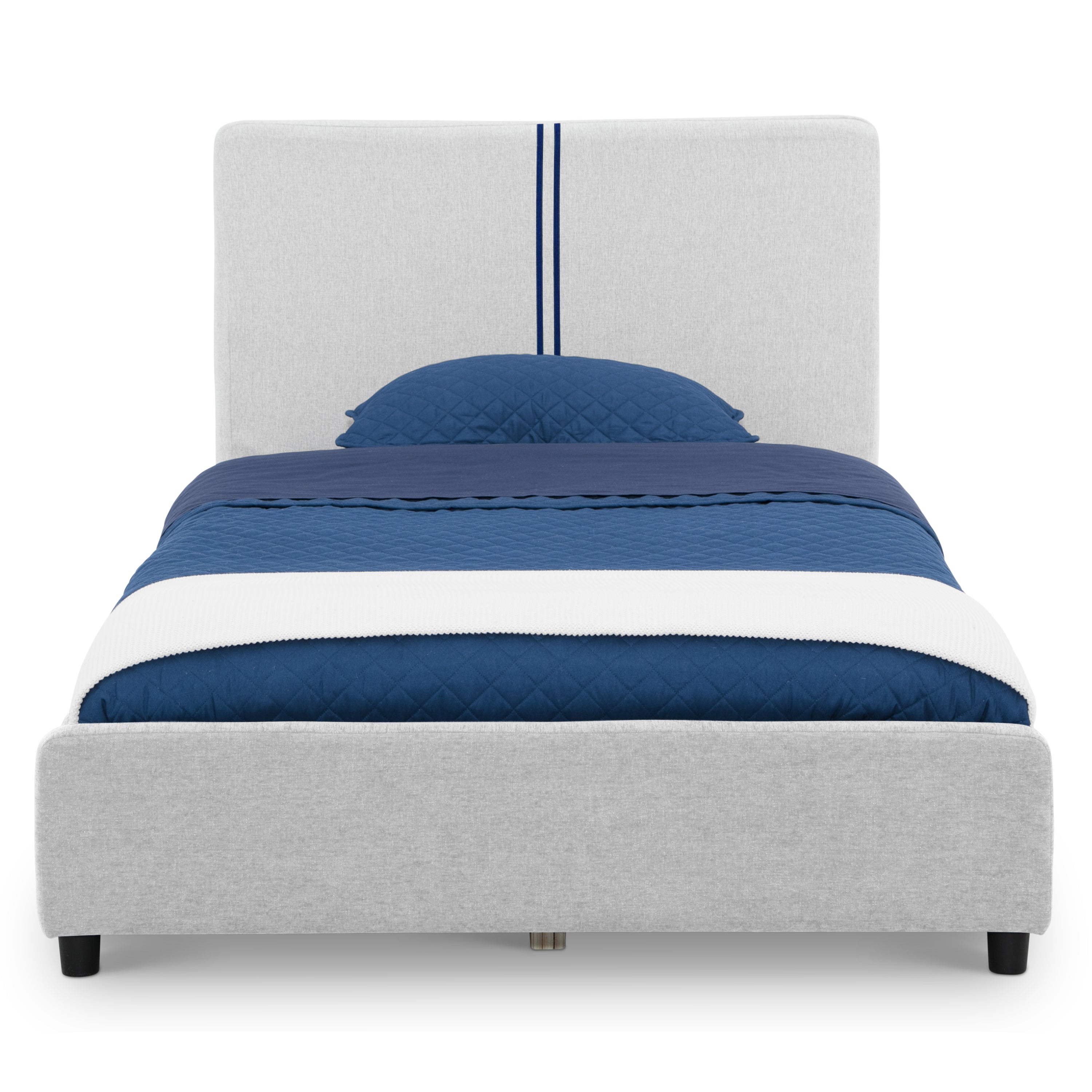 Upholstered Twin Bed with Headboard - Soft Fabric Bed Frame for Kids & Teens - Perfect for Bedrooms, Dorms & Guest Rooms