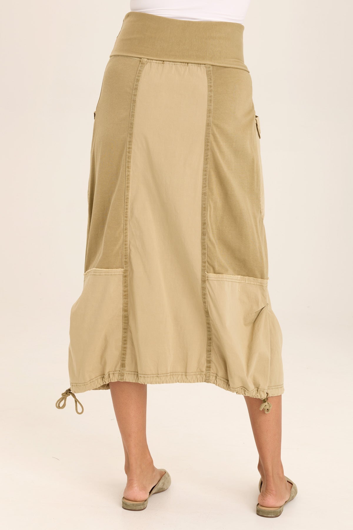 Marconi Cargo Cinch Bubble Hem Midi Skirt for Women - Stylish Casual & Streetwear Outfits - Perfect for Daily Wear, Travel & Outdoor Activities