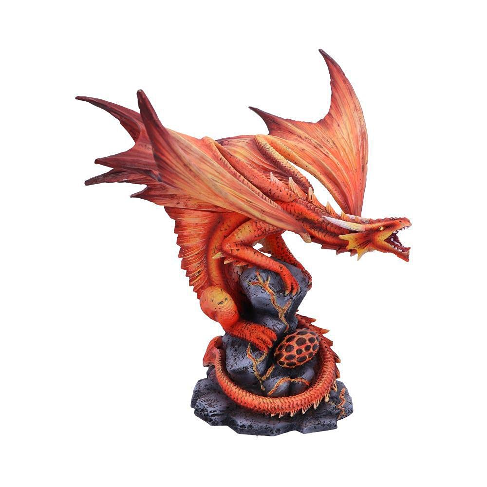 Nemesis Now Adult Fire Dragon Anne Stokes 24.5cm Resin Figurine - Red Fantasy Collectible Statue for Home Decor, Gaming Room & Gift for Dragon Lovers