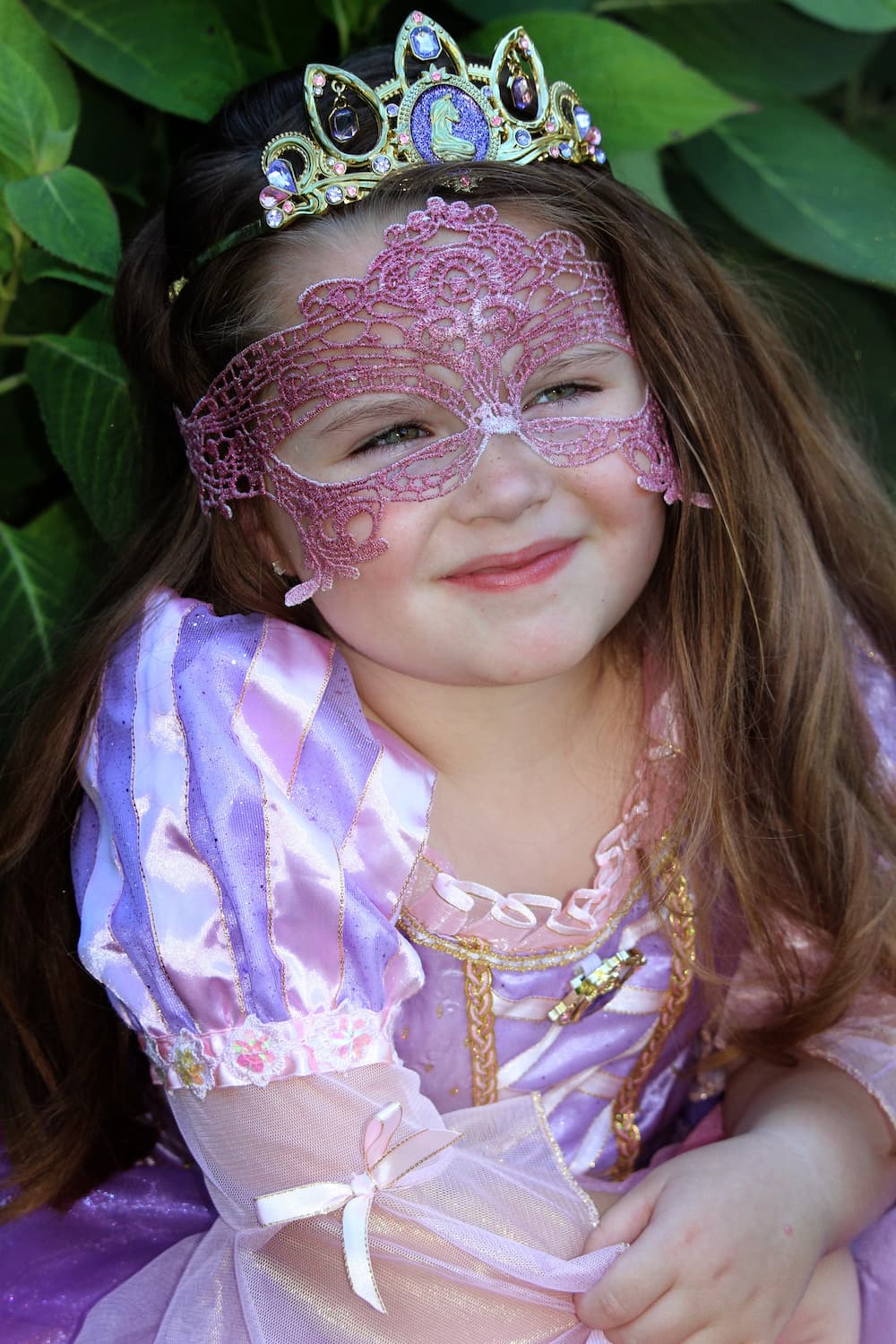 Disney Princess Rapunzel Pink Face Mask for Kids - Perfect for Halloween Costumes, Birthday Parties & Dress-Up Play