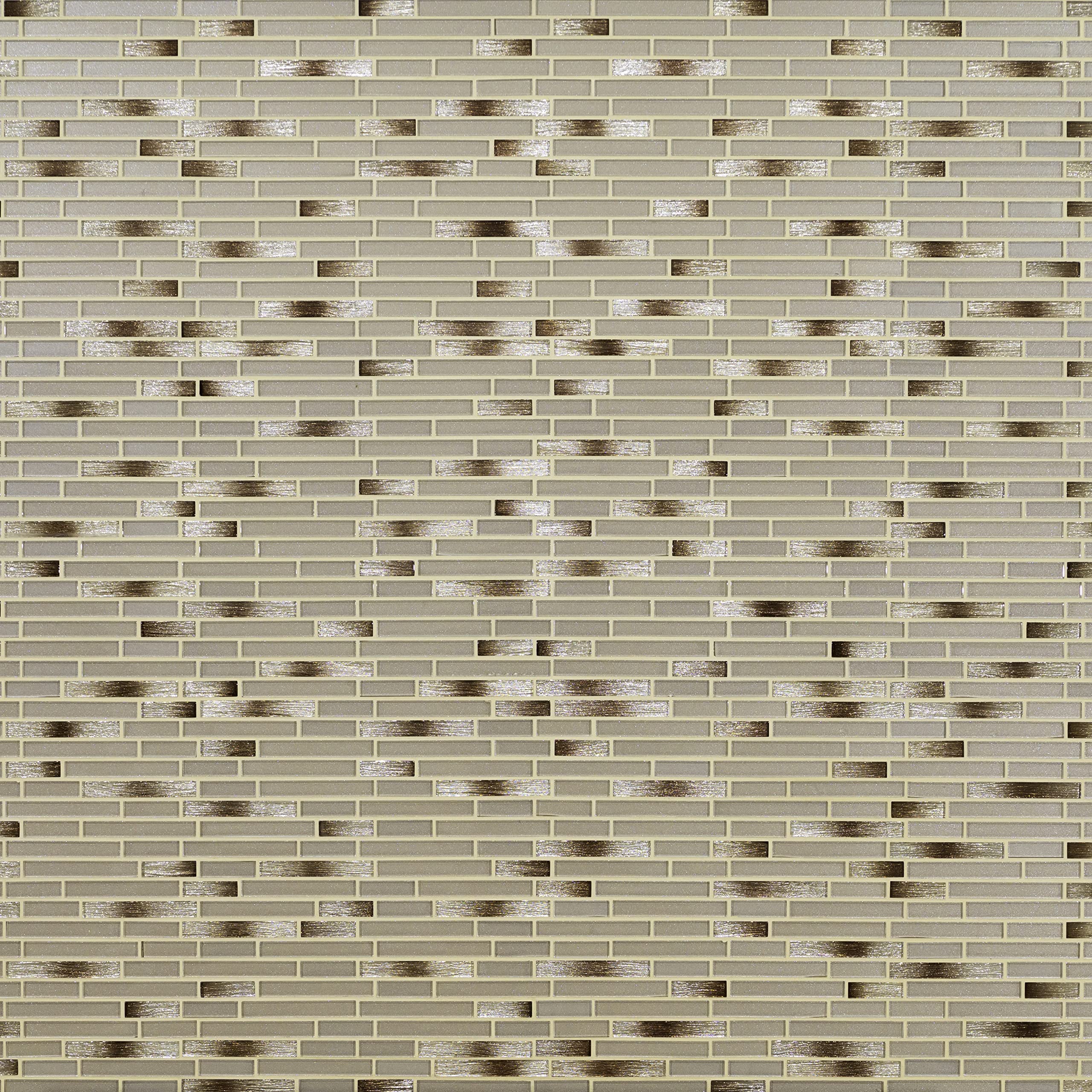 MSI Champagne Blend 12x11.75 Inch Interlocking Glass Mosaic Tile - Mesh Mounted Backsplash for Kitchen, Bathroom & Shower Walls (Brown) - Perfect for Modern Home Renovations & Commercial Spaces