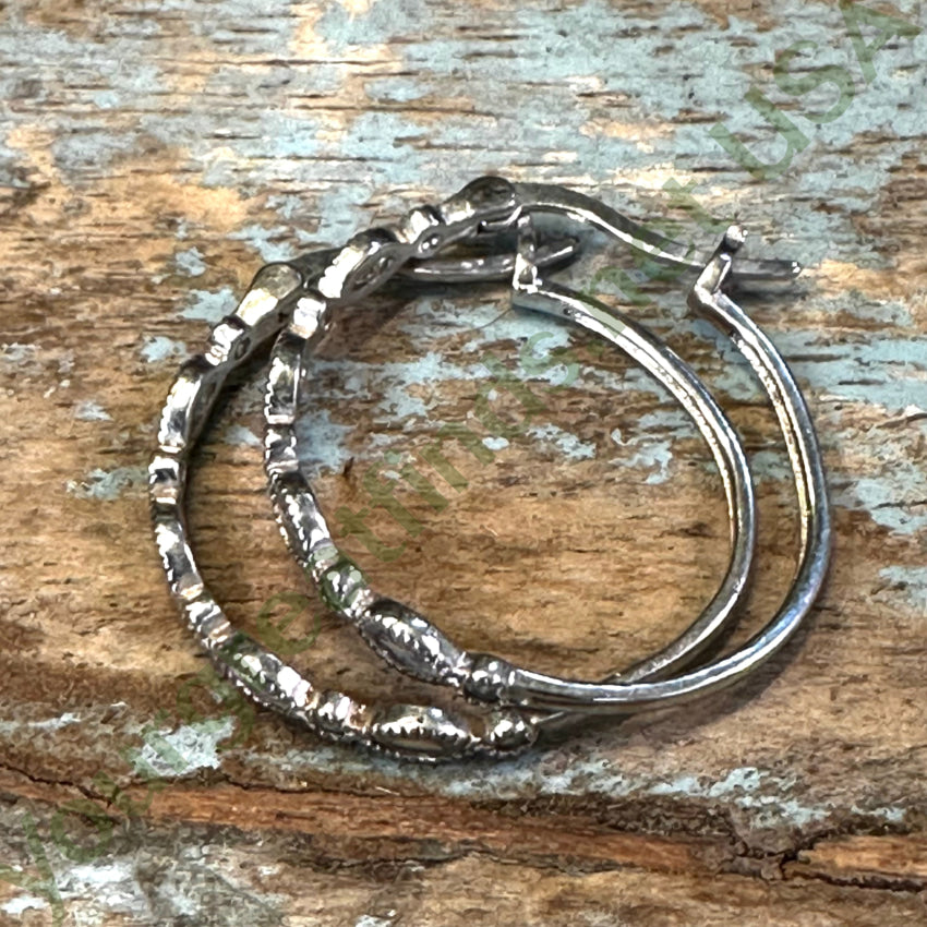 Elegant Sterling Silver Hoop Earrings with Cubic Zirconia & Diamond Accents - Perfect for Weddings, Parties & Everyday Wear