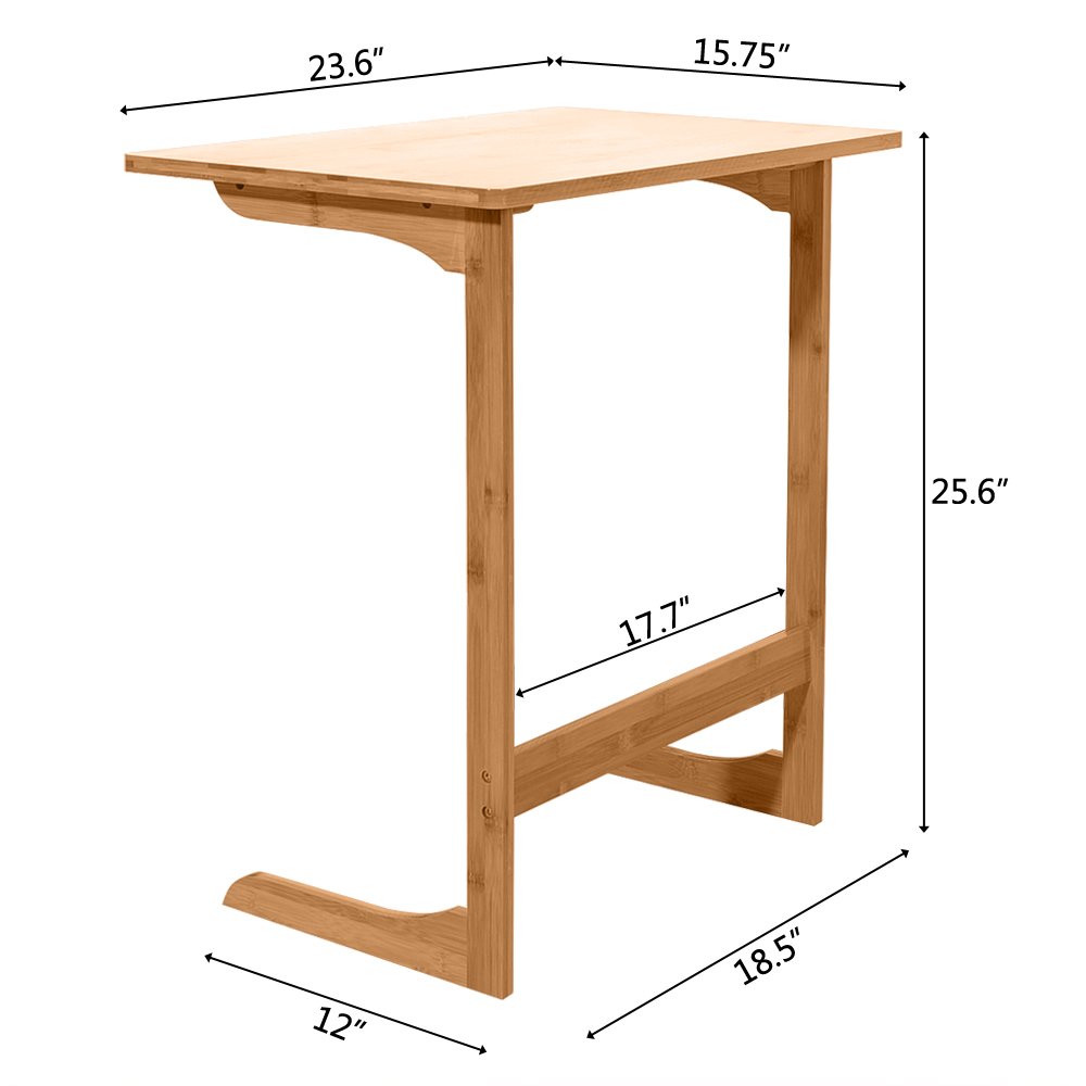 60x40x65cm L-Shaped Bamboo Smart Foldable Desk - Portable Folding Snack Table & Adjustable Sofa Side Table for Breakfast, Bed, Living Room, Office - Perfect for Home Use, TV Tray, Laptop Work & Small Space Solutions