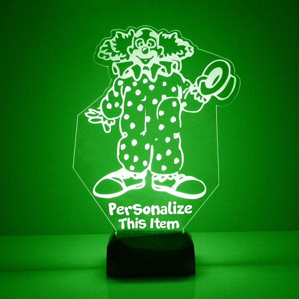 MMS Clown LED Night Light - Personalized Name/Text Customization, 16 Color Remote Control, 4 Light Modes - USB/Battery Powered Decorative Lamp for Kids' Room, Nursery, Birthday Gift & Home Decor