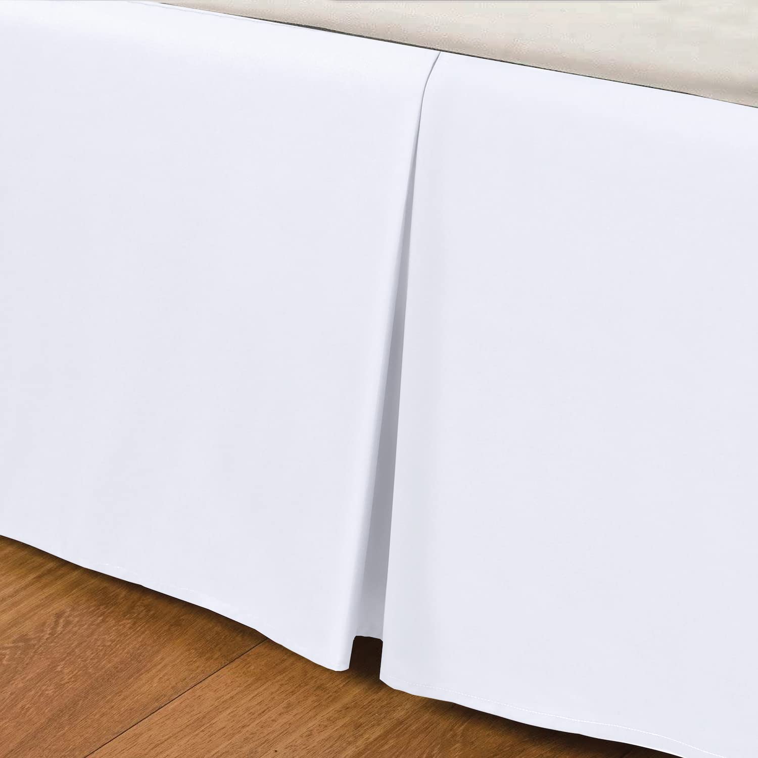 Bronwen Mathew White Box Pleated Bed Skirt King Size - Soft Brushed Microfiber Valance Sheet with Easy Care & Wrinkle-Free (King, White) - Perfect for Bedroom Decor & Luxury Hotel Style Bedding