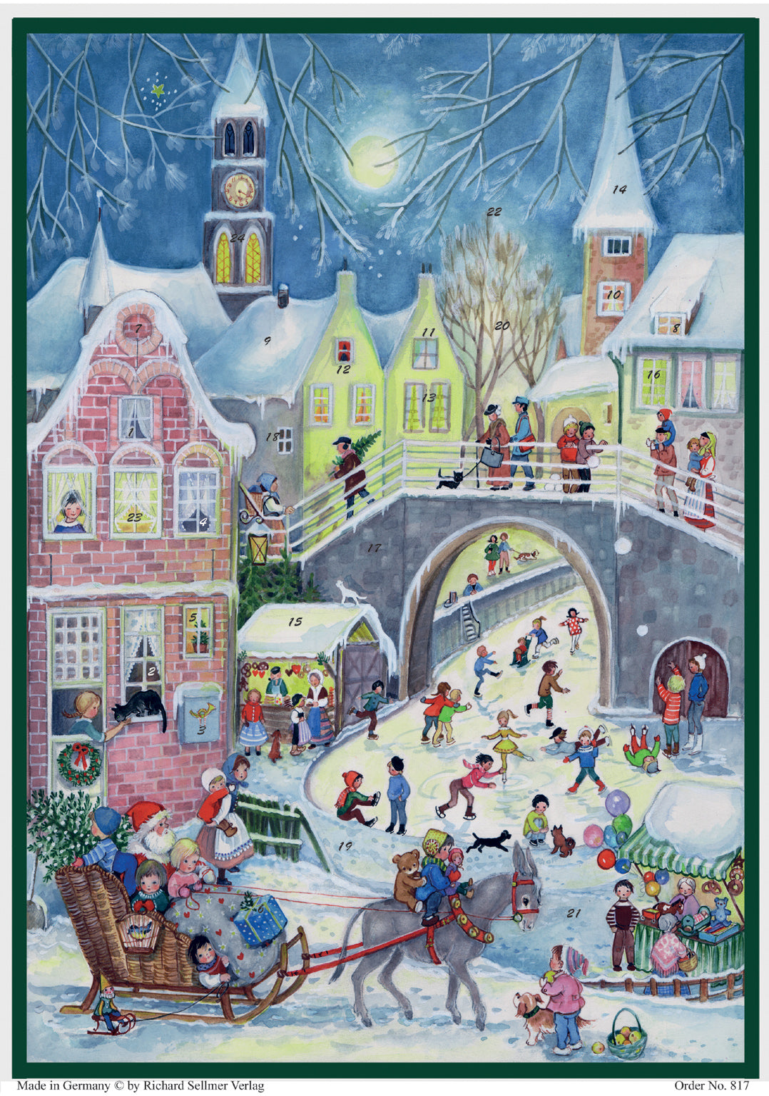 Traditional German Advent Calendar - Medium Size with Old World Villages & Nature Scenes | Perfect for Christmas Countdown, Holiday Decor & Gift Giving
