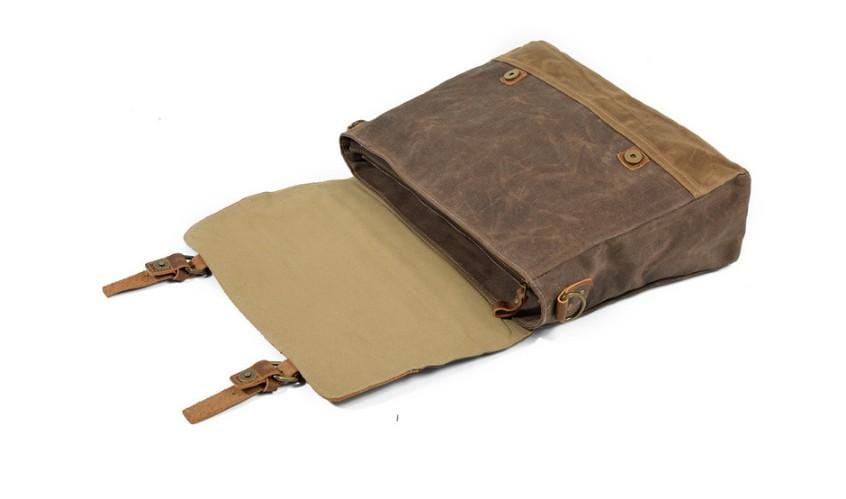 Premium Men's Canvas & Leather Messenger Briefcase - Stylish & Durable Business Laptop Bag for Work, Office, and Travel - Perfect for Professionals and Commuters