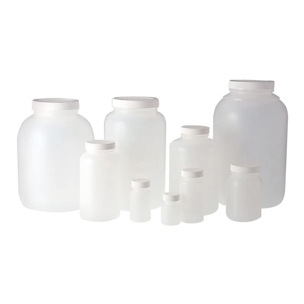 PLA-07247 HDPE Wide Mouth Round Bottle with 53-400 Neck Finish, 17 oz, Natural (Pack of 180) - Durable Plastic Containers for Food Storage, Cosmetics & DIY Projects
