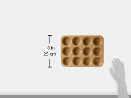 Nordic Ware Naturals 12-Cup Non-Stick Aluminum Muffin Pan - 2.75 Inch Cups for Baking Cupcakes, Muffins & Mini Pies - Perfect for Home Baking, Parties & Holiday Treats
