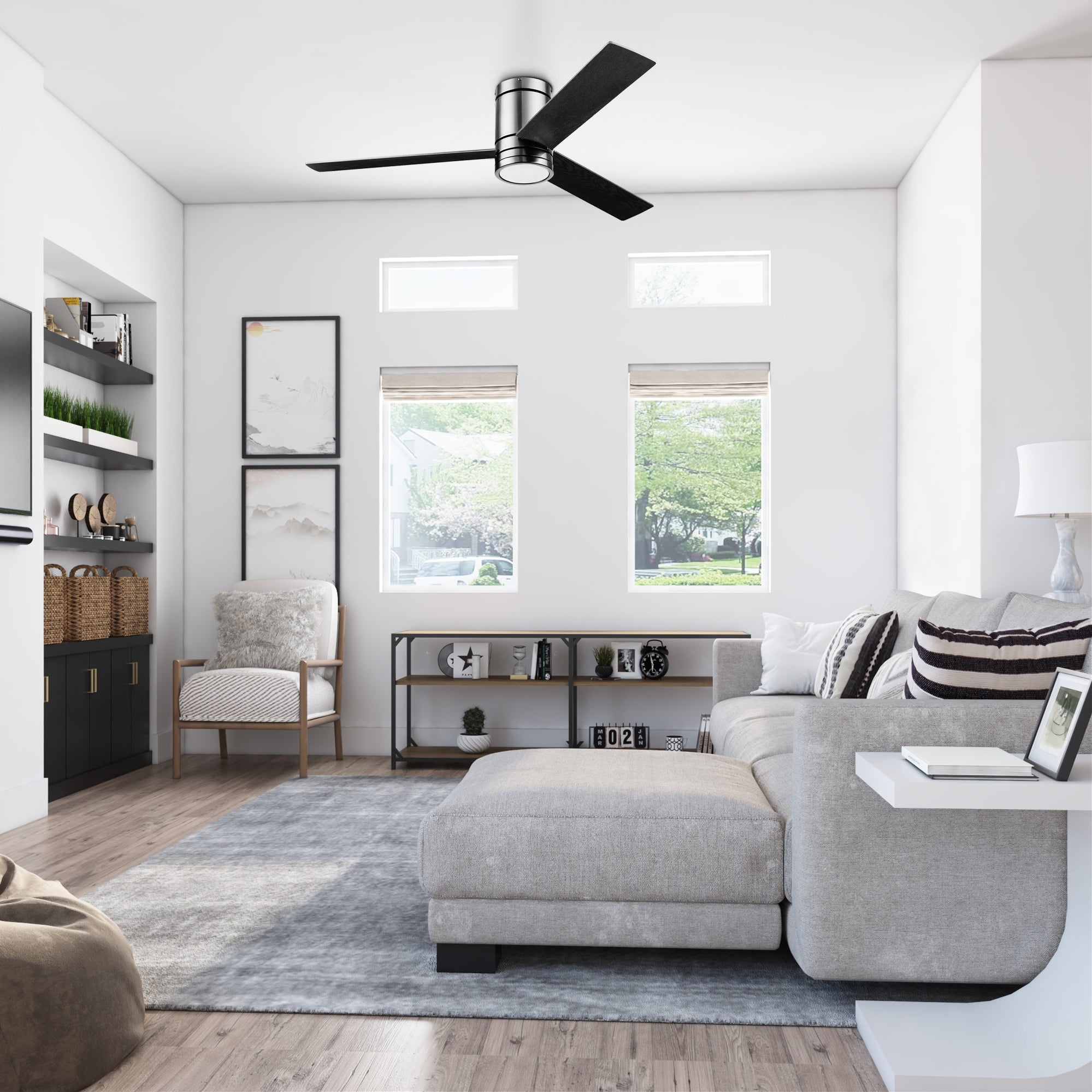 52 Inch Espy Ceiling Fan with Remote Control in Gun Metal Finish - Perfect for Living Room, Bedroom, and Office Cooling