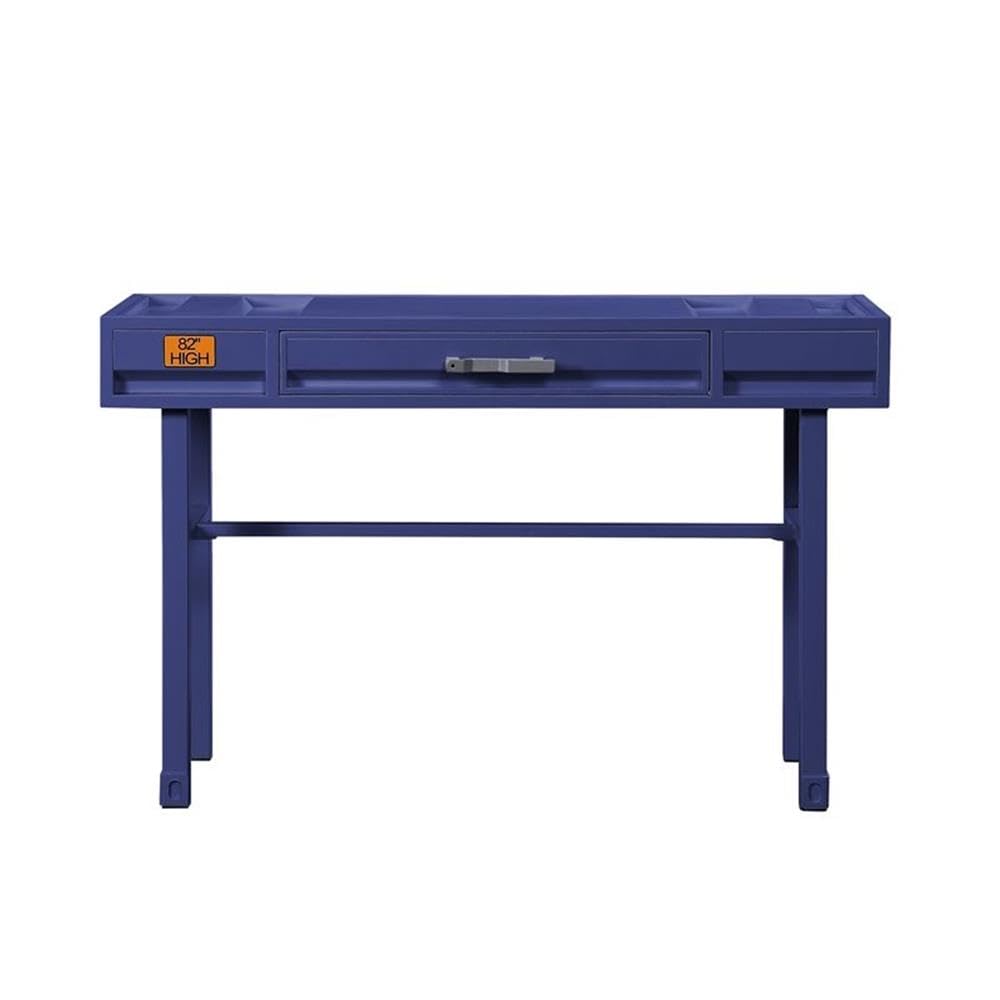 BOWERY HILL Contemporary Blue Wood Vanity Desk with 1 Drawer - Perfect for Bedroom Makeup Dressing Table & Home Office Workspace