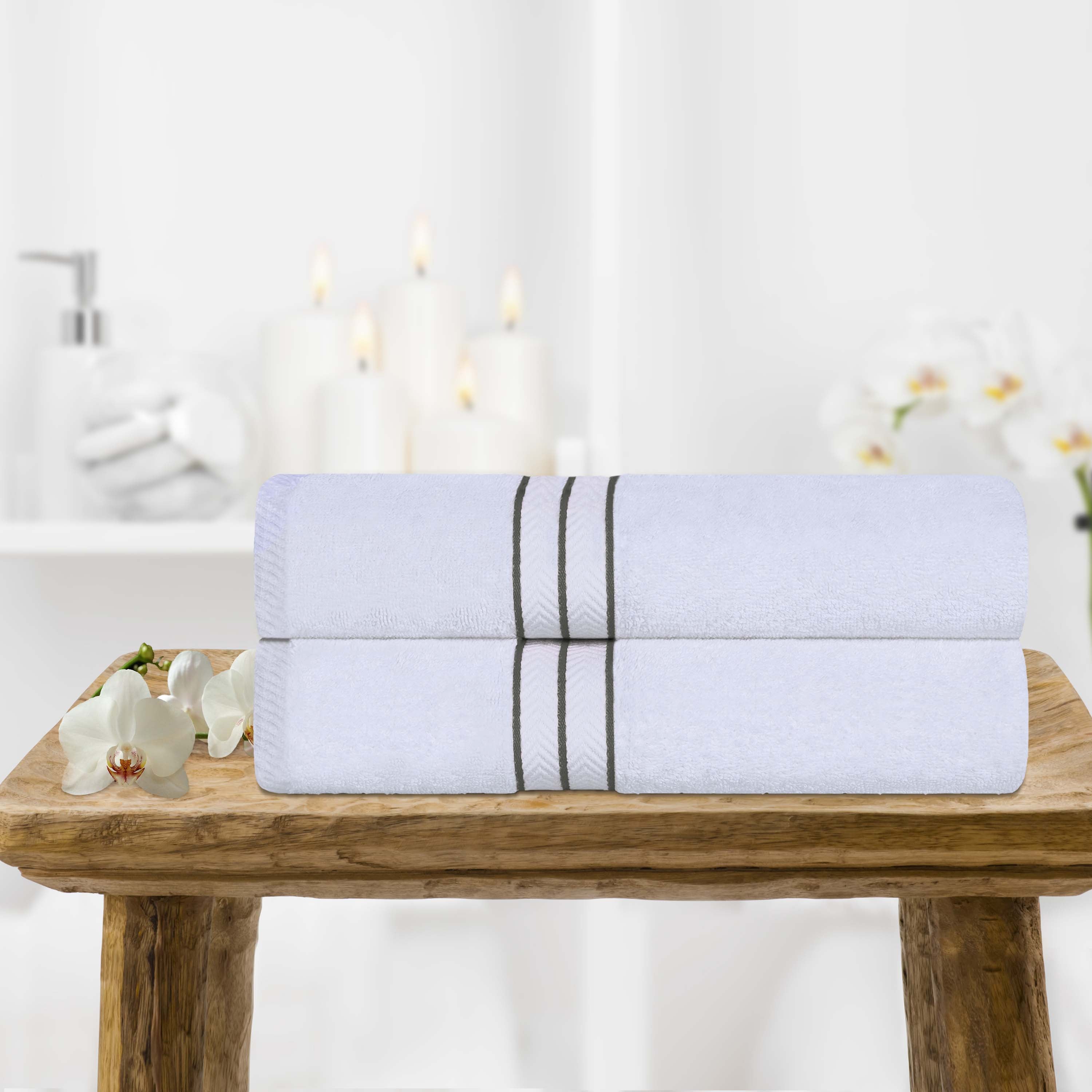 Premium Turkish Cotton Ultra Plush Bath Towels - 2 Piece Set, Highly Absorbent & Quick Dry for Spa, Gym, Beach & Luxury Bathroom Use