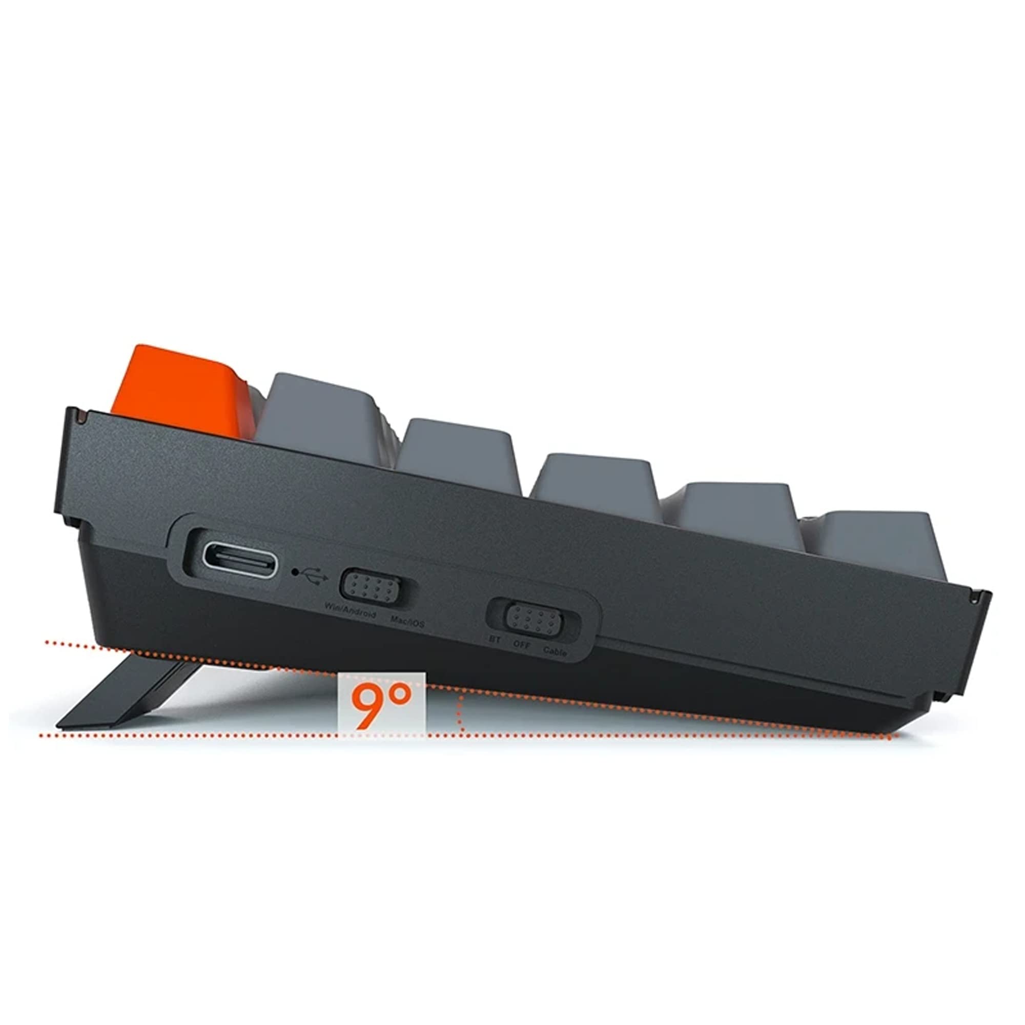 Keychron K2 V2 Wireless Mechanical Keyboard - 84 Key Compact Layout, Bluetooth/USB Wired, White LED Backlit, Gateron Brown Switches, Plastic Frame for Mac & Windows (ISO-UK Layout) - Perfect for Gaming, Office Work & Programming