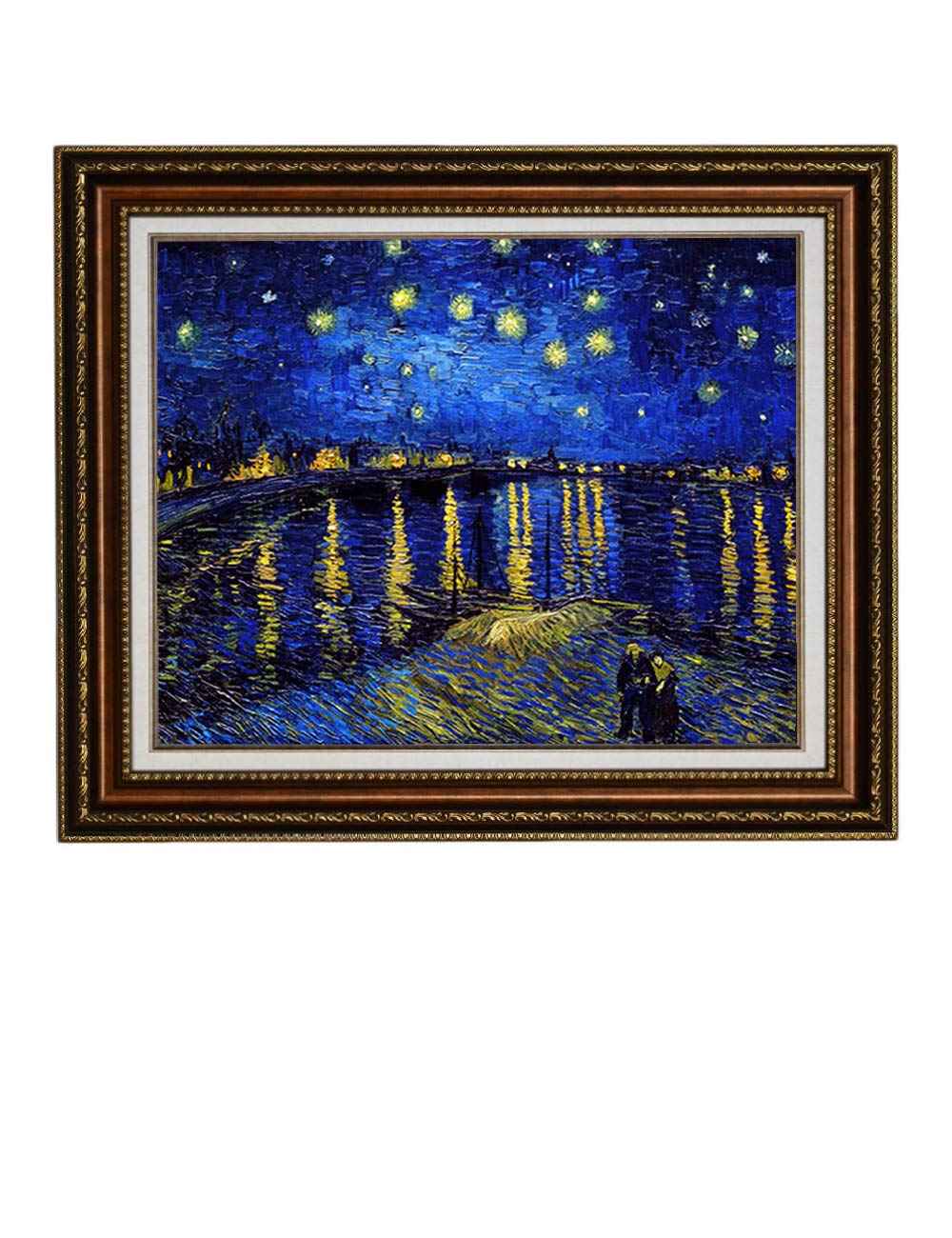 ELITEART Starry Night Over The Rhone by Vincent Van Gogh - Premium Giclee Oil Painting Reproduction on Canvas, Framed Wall Art (35