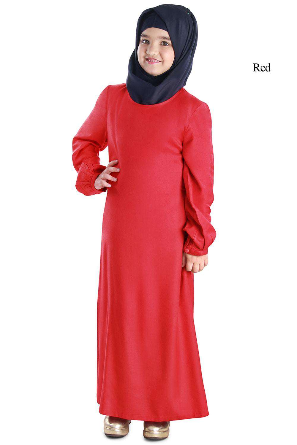 Masarrah Rayon Kids Abaya Dress - Islamic Prayer Dress for Girls - Perfect for Eid, Mosque, and Special Occasions