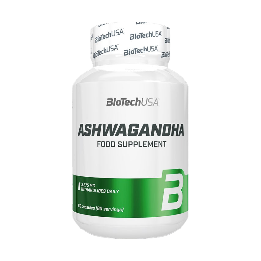 BioTechUSA Ashwagandha Supplement - 60 Capsules for Stress Relief & Immune Support - Natural Herbal Remedy for Anxiety, Sleep & Energy Boost - Perfect for Daily Wellness Routine