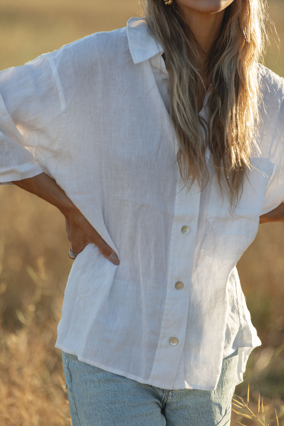 Sea Breeze Washed Linen Top for Women - Soft & Breathable Summer Blouse - Perfect for Beach Vacations, Casual Outings & Boho Style