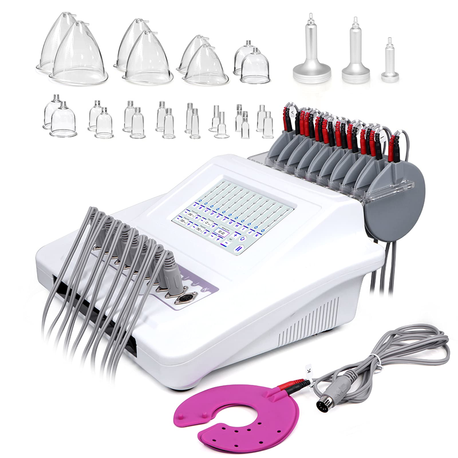 Elitzia ET3000 EMS Vacuum Cupping Massage Machine - 24 Cups & 3 Pumps for Pain Relief, Cellulite Reduction & Skin Rejuvenation | Professional Therapy for Back Pain, Muscle Relaxation & Beauty Treatments at Home