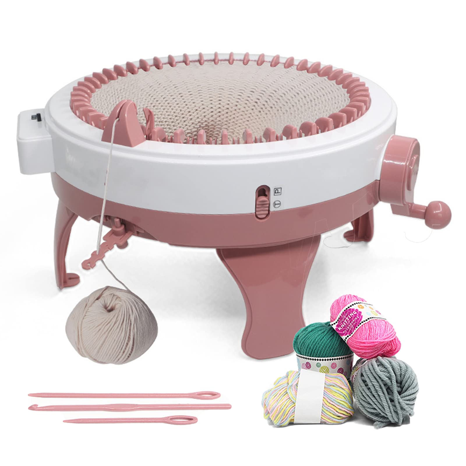 48-Pin Large Hand-Knitted Knitting Set - Rotary Double Knitting Machine & Weaving Loom for Adults and Kids - Perfect for DIY Crafts, Home Decor, and Handmade Gifts