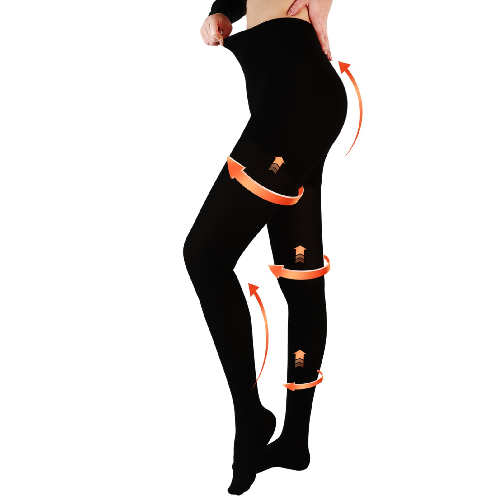 20-30 mmHg Compression Stockings for Varicose Veins & Edema Relief - Black XL