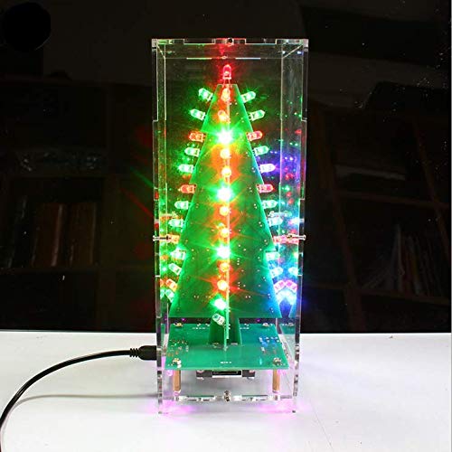 DIY Electronic Kit - Build Your Own Colorful LED Christmas Tree with MP3 Music & Flash Lights | STEM Educational Toy for Kids & Adults | Perfect for Holiday Decor, Gifts & Science Projects