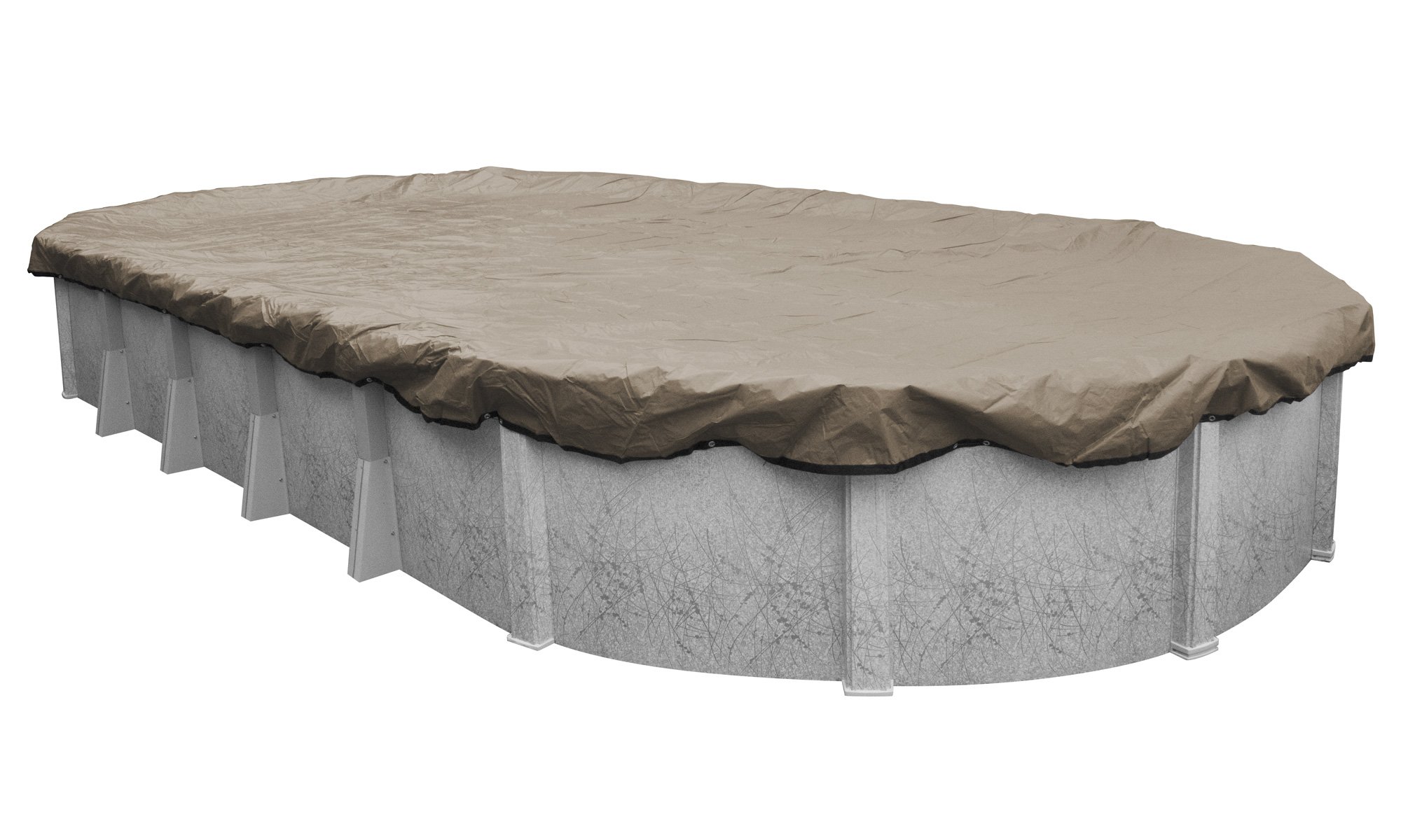 Pool Mate 602141-4-PM 20-Year Premium Winter Oval Above-Ground Pool Cover, 21 x 41-ft, Sand Beige - Heavy Duty Protection for Inground Pools During Cold Months | Perfect for Winterizing Backyard Swimming Pools