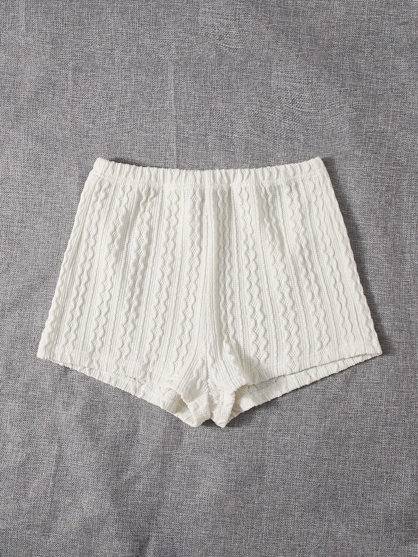 HAOSHU Women's Elastic Waist Solid Textured Shorts - Comfortable Summer Casual Shorts for Outdoor Activities, Travel & Lounge Wear