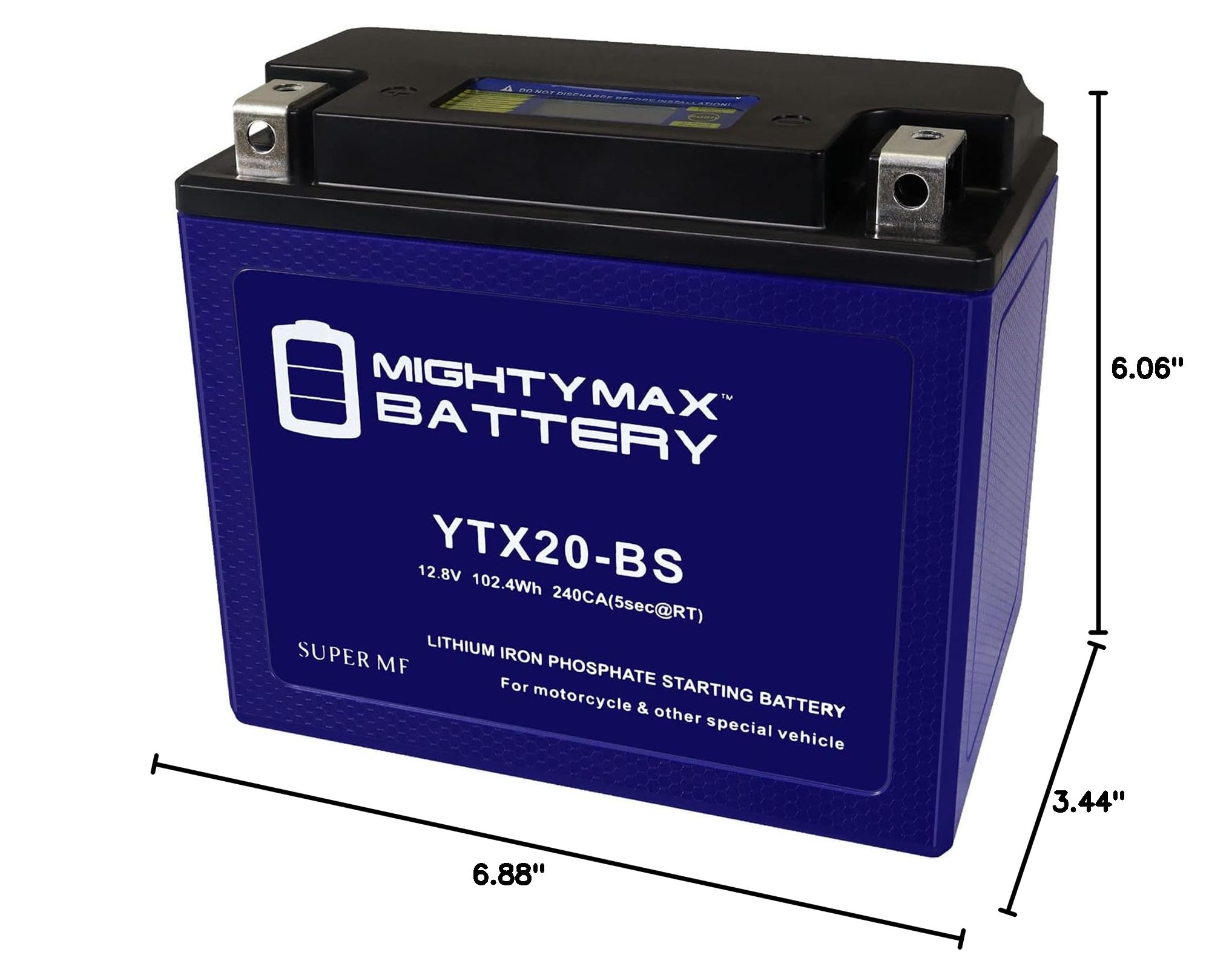 Mighty Max YTX20-BS Lithium Battery - Compatible with Harley-Davidson 883 XL & XLH (1986-1996) | High-Performance Motorcycle Battery Replacement | Perfect for Cruising & Long Rides