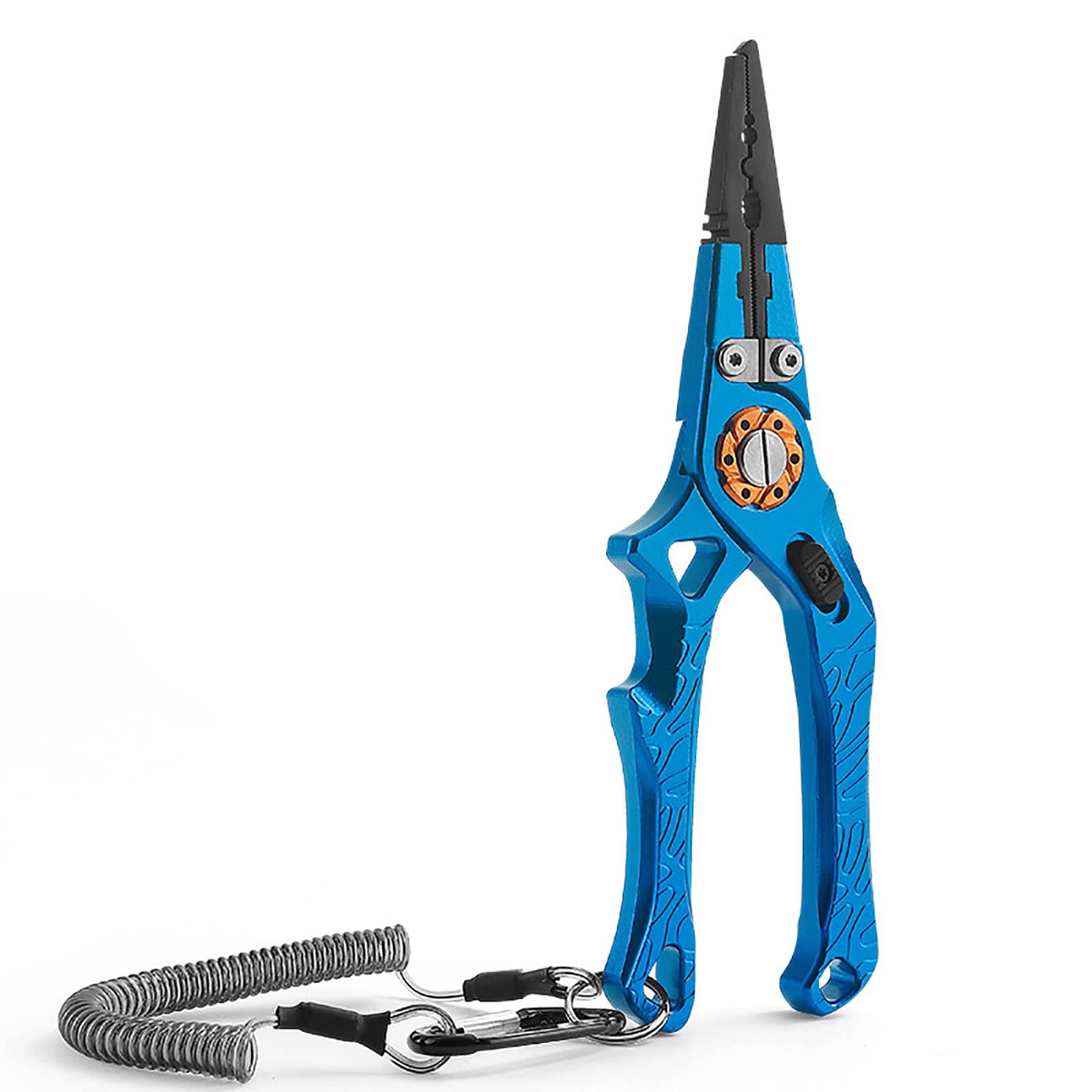 Saltwater Fishing Pliers - Aluminum Fishing Multitool with Hook Remover, Split Ring & Coiled Lanyard - Perfect for Surf Fishing, Kayak Fishing & Deep Sea Angling