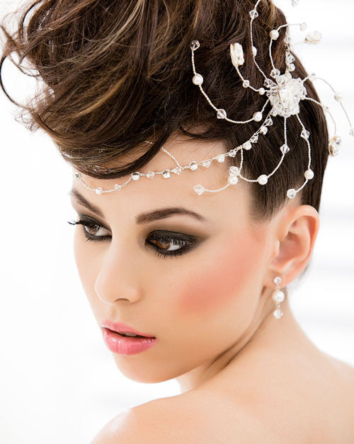 Elegant Bridal Headpiece with Pearl & Crystal Band - Natalia by Kezani | Perfect for Weddings, Prom & Formal Events