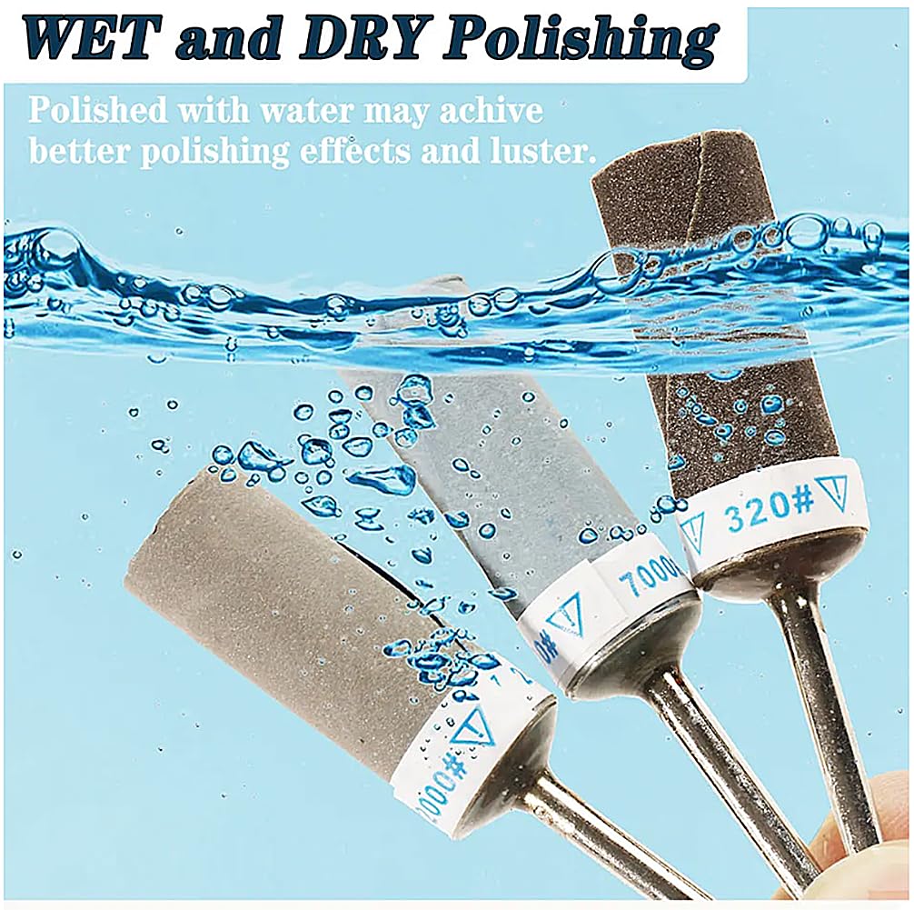 Wet Dry Sandpaper Stick & Sanding Drum Kit with 1/8