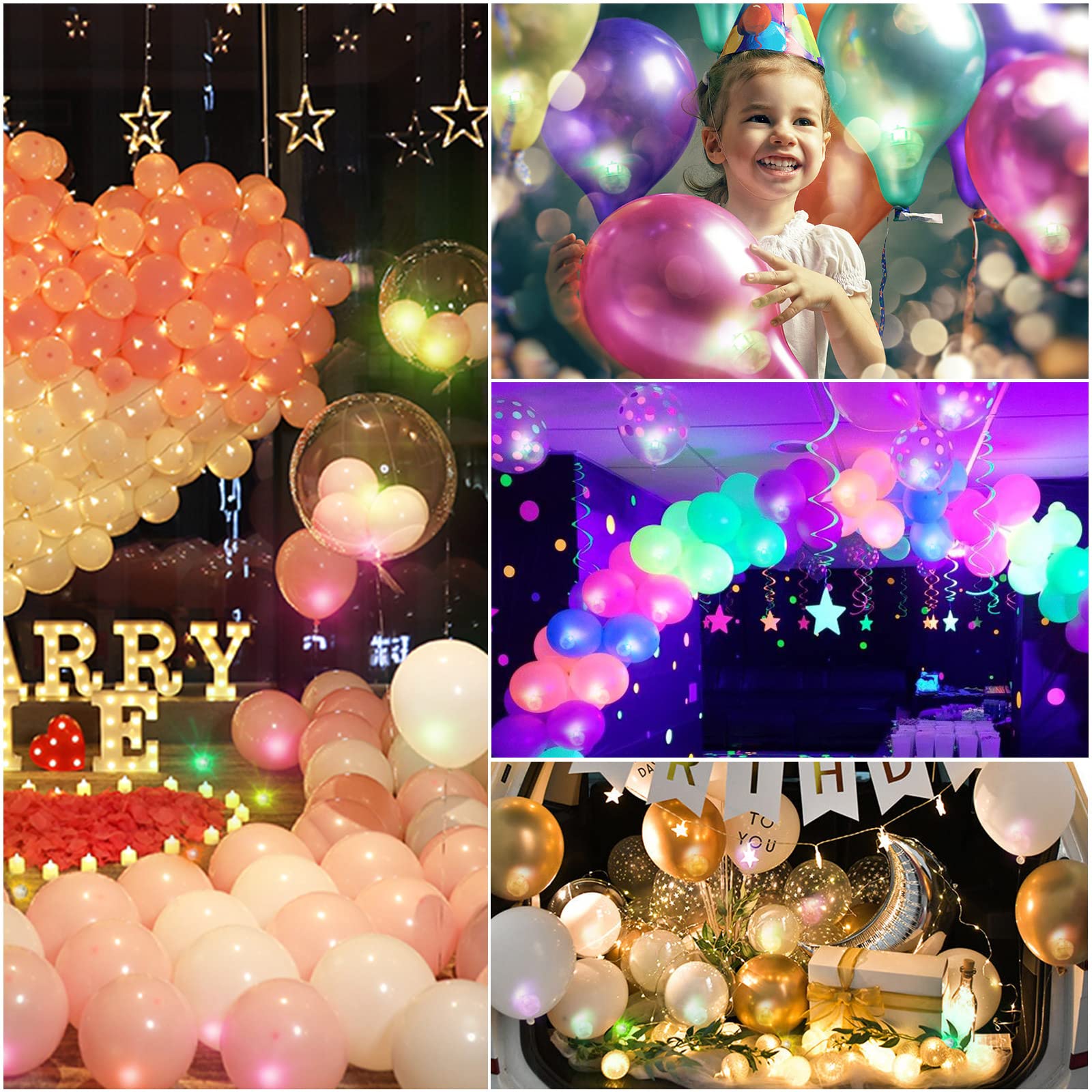 100-Pack Mini LED Lights for Paper Lanterns & Balloons - Battery Powered Fairy Lights for Neon Party, Easter, Christmas, Halloween, Birthday, Wedding Decorations - Perfect for Indoor/Outdoor Event Lighting
