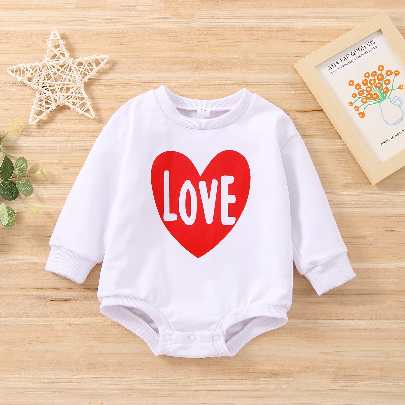 BOIBOKOKO Baby Valentine's Day Outfit - Cute Long Sleeve Waffle Knit Romper Jumpsuit for Boys & Girls | Perfect for Holiday Photos, Family Gatherings & Special Occasions