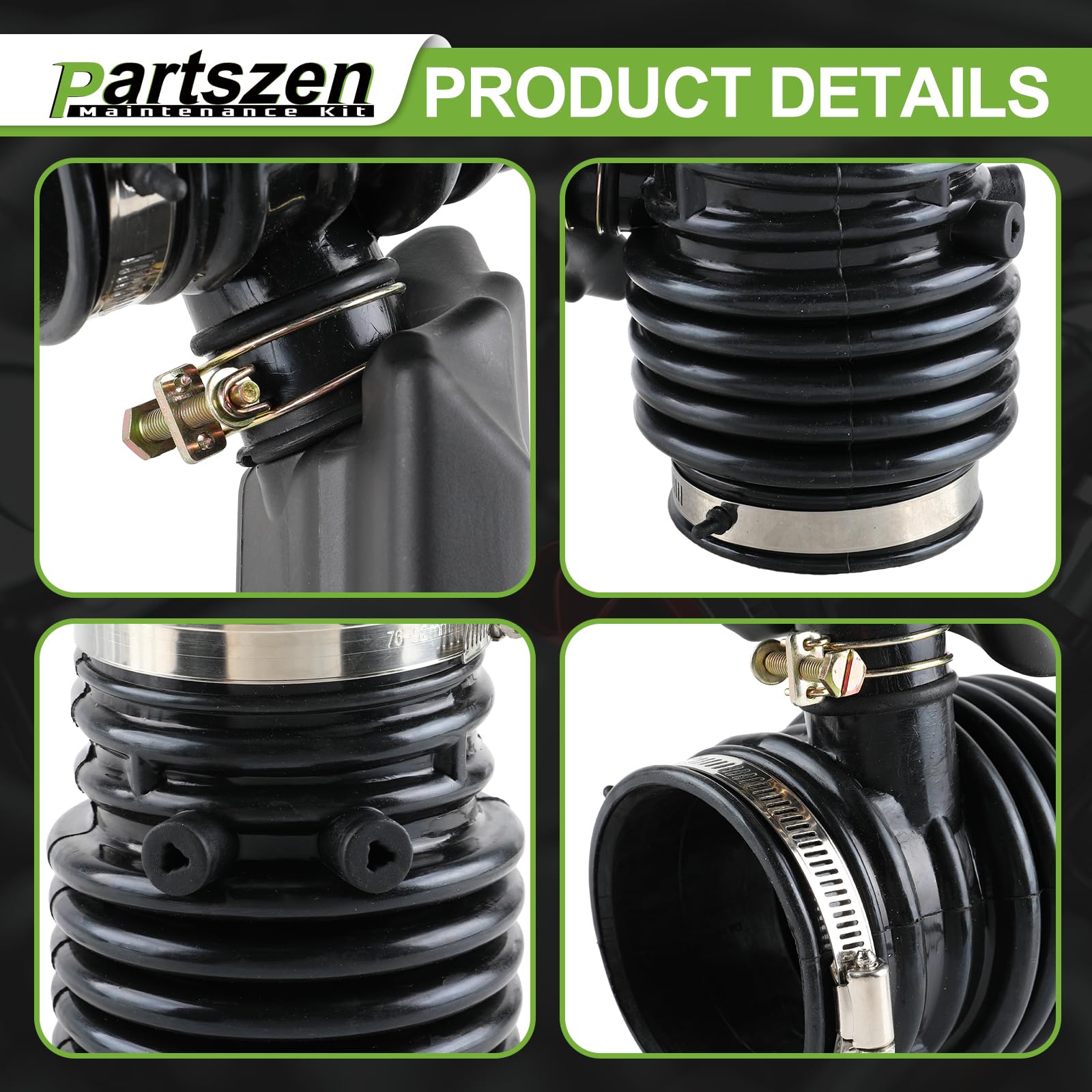 Nissan Murano 2009-2013 & Quest 2011-2017 Air Intake Hose with Clamps - 165761AA1A 165761AA0A 696-039 Replacement Air Duct Tube Boot - Perfect for Engine Performance & Maintenance