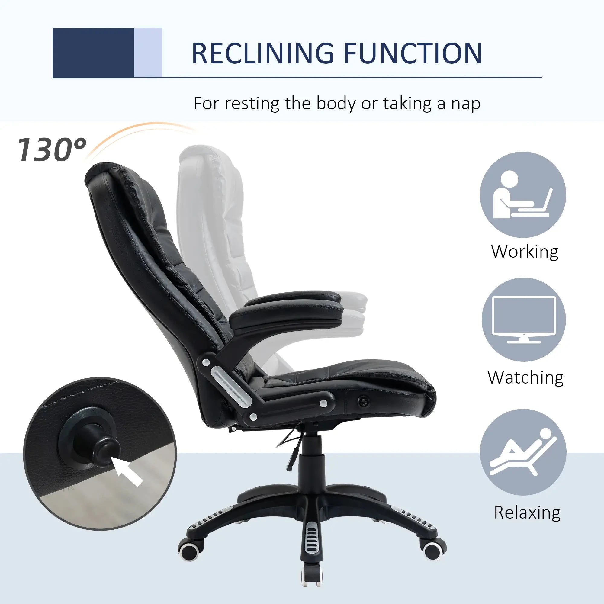 Premium High Back Faux Leather Executive Office Chair - Ergonomic Swivel Seat with Adjustable Height (Black/Gray) - Perfect for Home Office, Conference Rooms & Corporate Workspaces