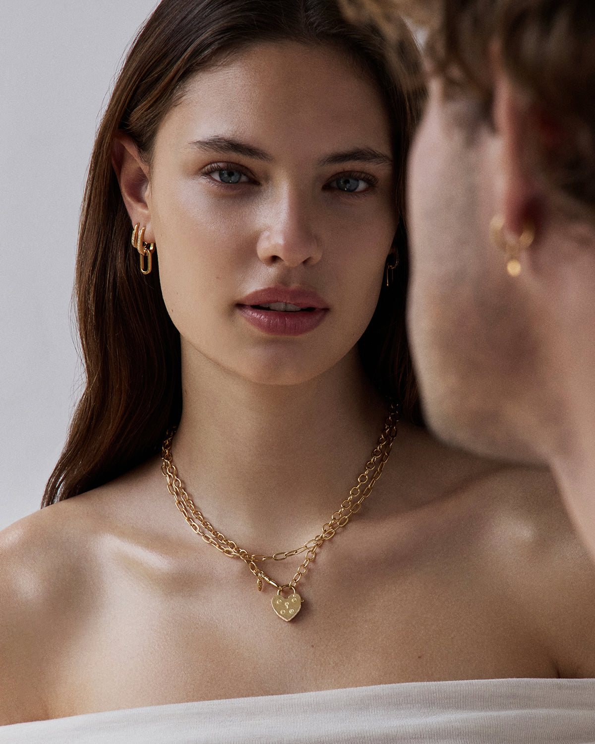 18K Gold Vermeil Connect Deeply Hoop Earrings for Women - Elegant Dangling Huggie Hoops for Everyday Wear & Special Occasions
