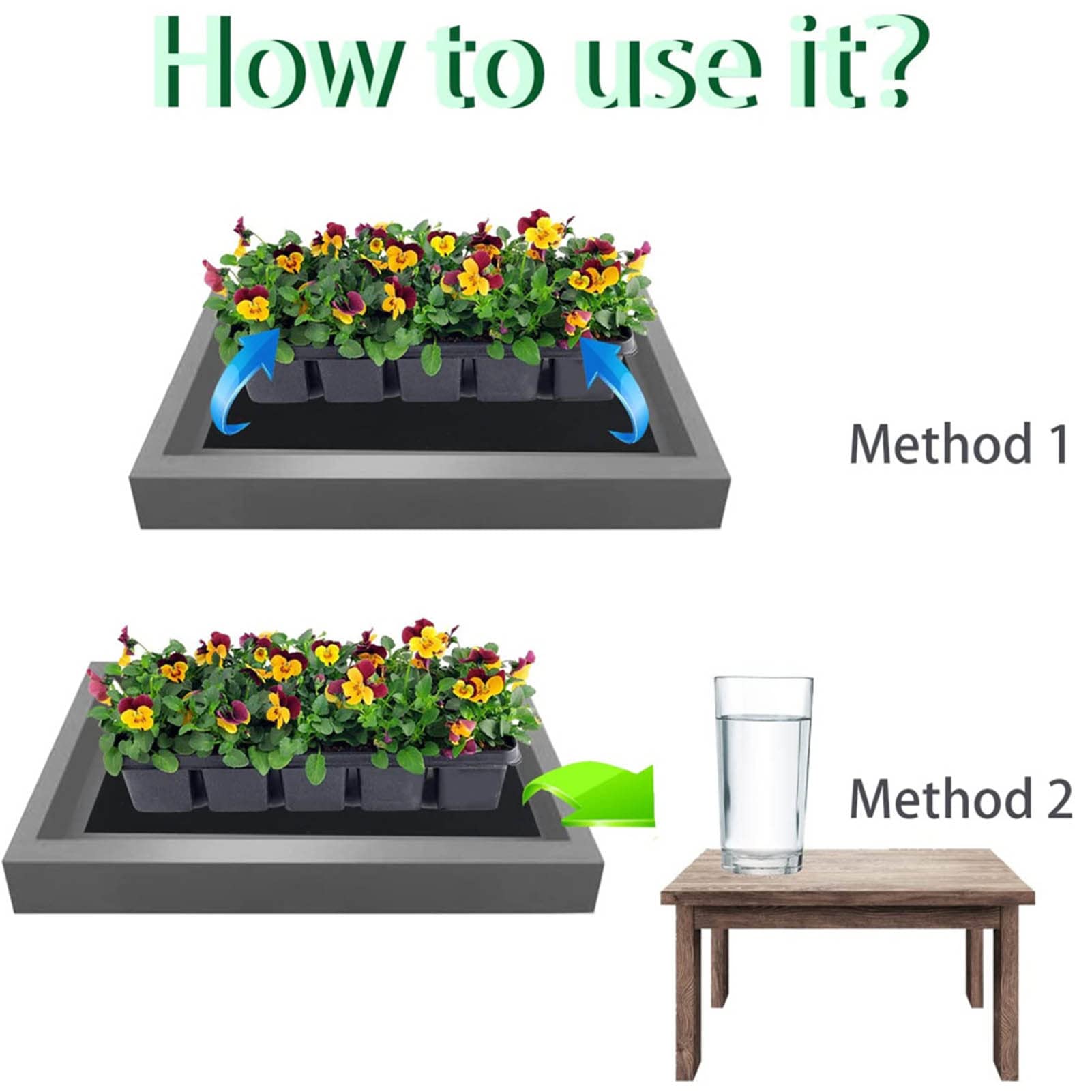 2-Pack Automatic Plant Watering System with Capillary Mat - Self-Watering Mats for Indoor Plants | Perfect for Vacation Care, Herb Gardens & Houseplant Maintenance