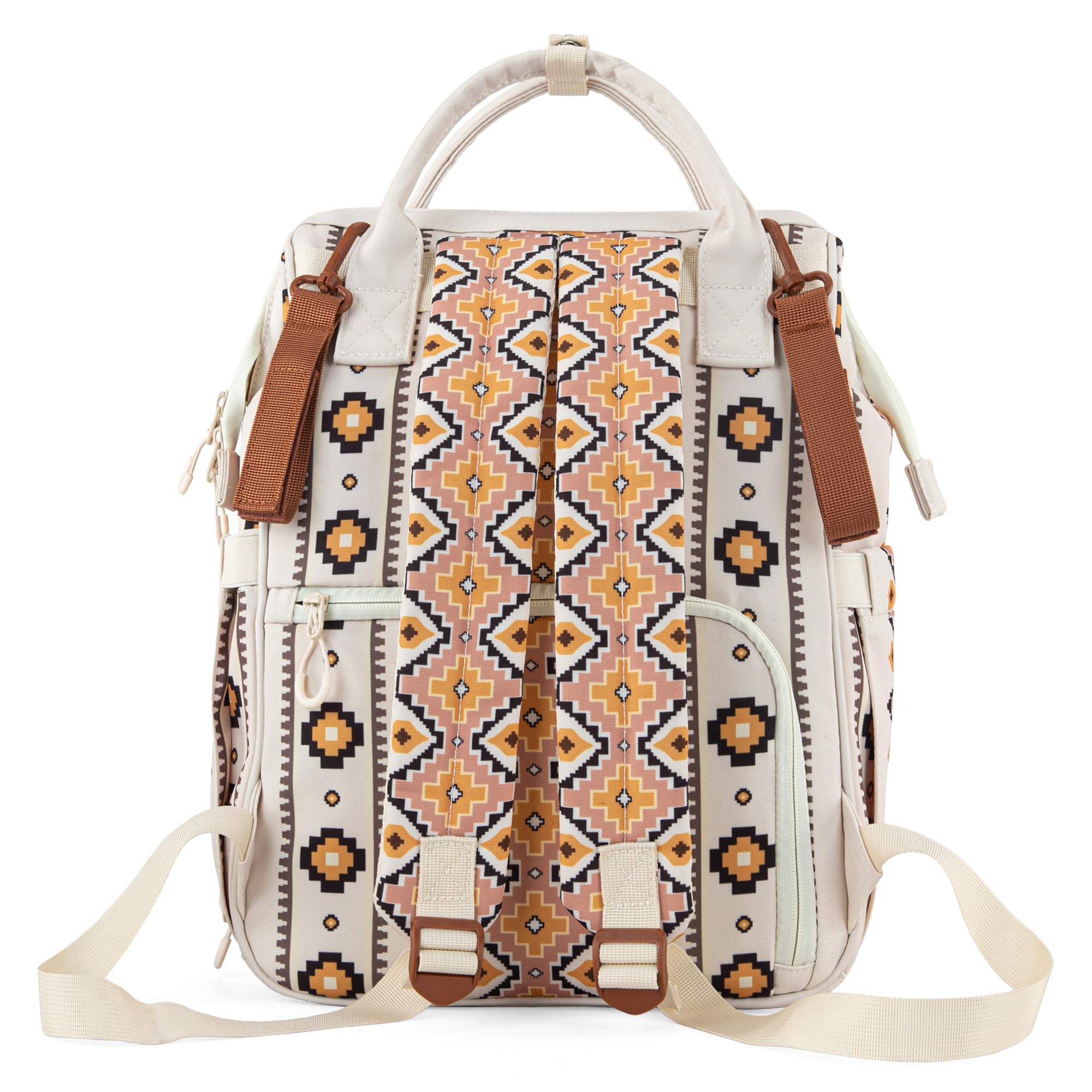 Montana West x Wrangler Aztec Print Diaper Backpack - Waterproof Insulated Multi-Function Travel Bag for Moms | Western Style Baby Carrier with Pockets | Perfect for Daycare, Travel & Outdoor Adventures