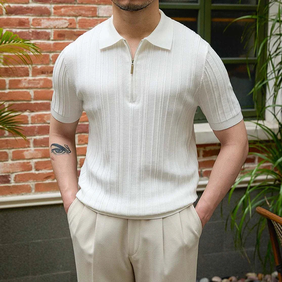 Men's Spring Zipper T-Shirt - Lightweight Casual Pullover for Outdoor Activities & Daily Wear