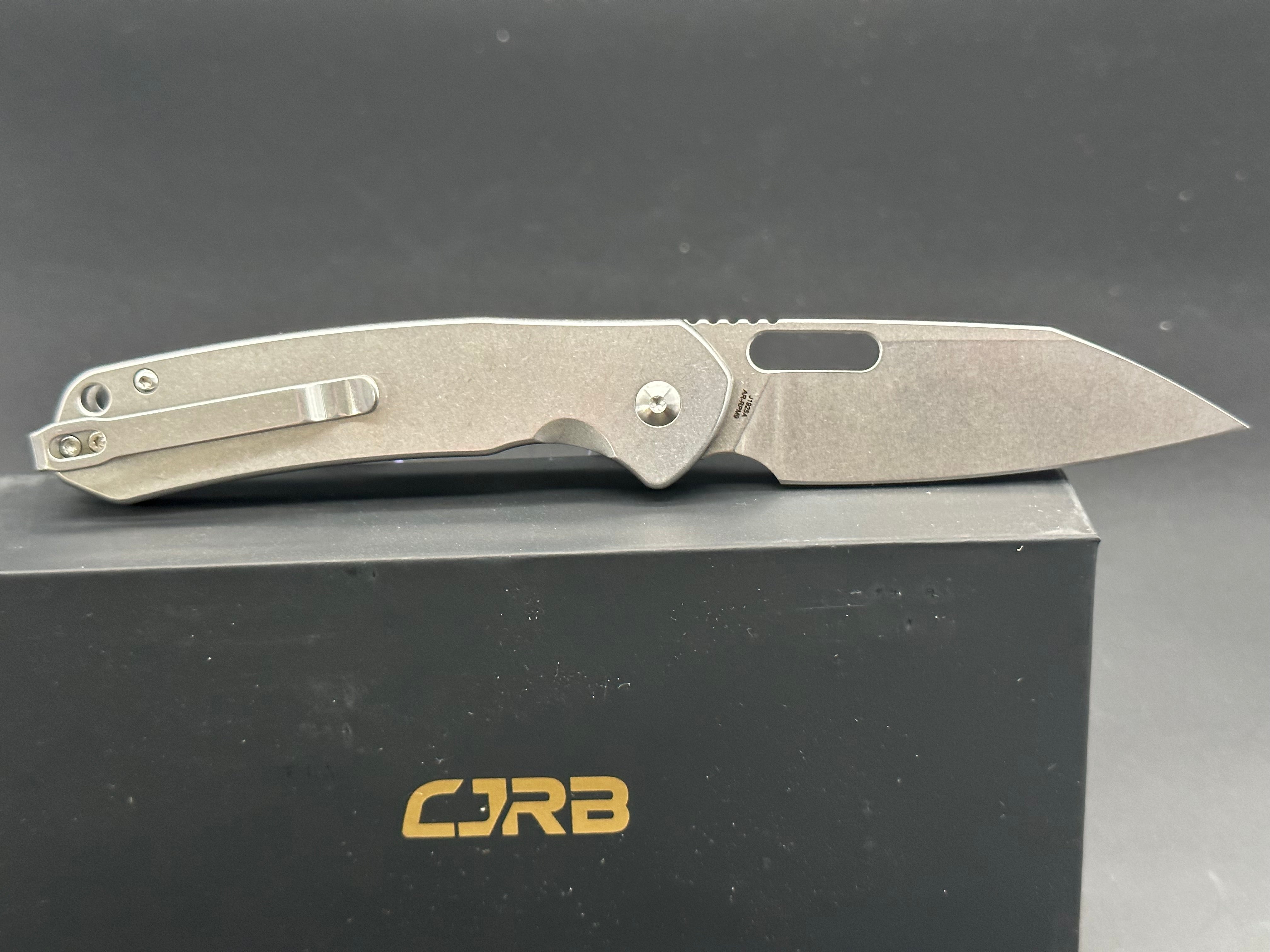 CJRB Pyrite Wharncliffe Folding Knife - Premium Stainless Steel Blade & Ergonomic Handle - Perfect for EDC, Outdoor Camping, and Tactical Use
