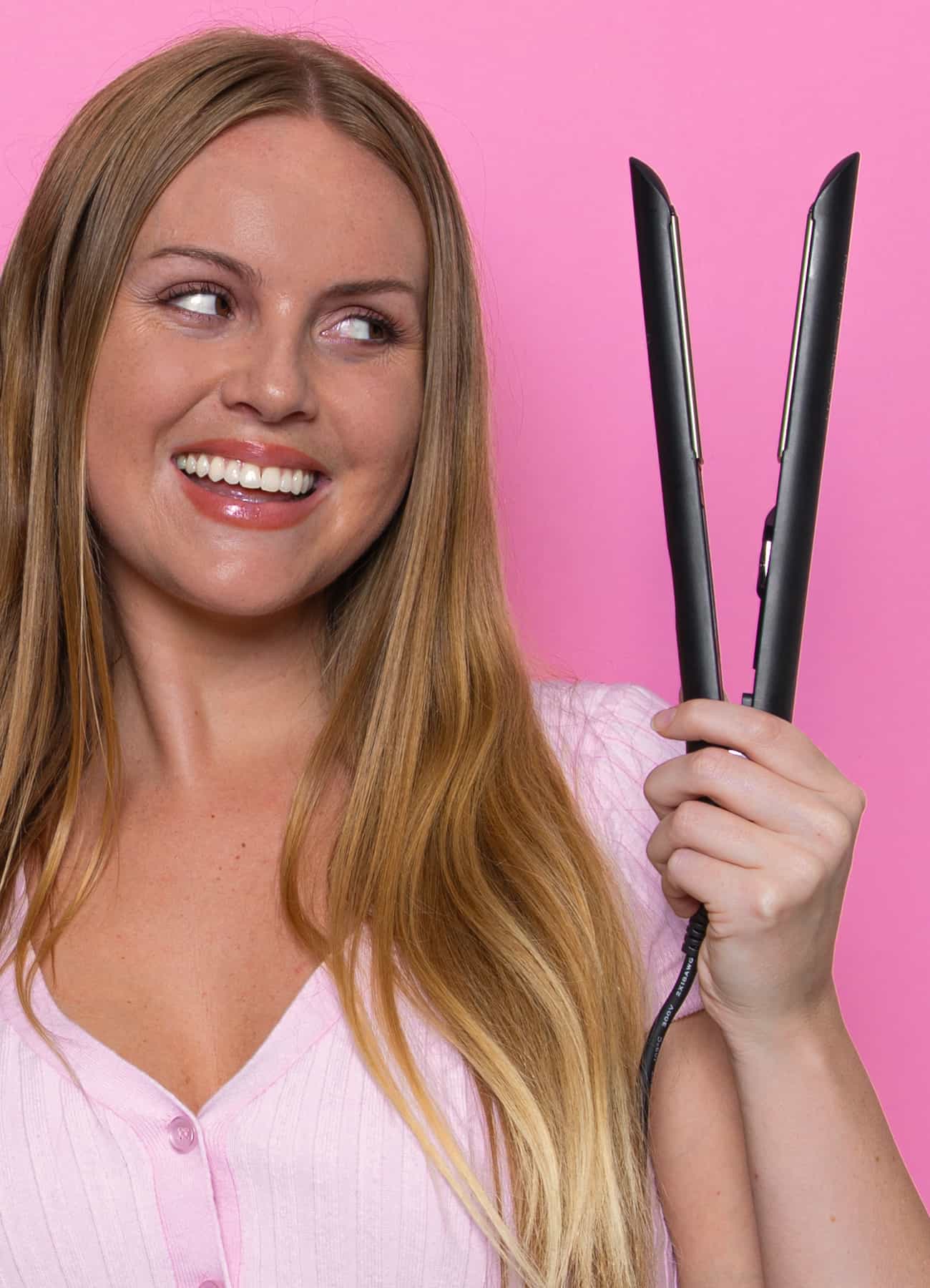 Premium Titanium Flat Iron for Hair Styling - Ultra Smooth & Frizz-Free Results - Perfect for Salon, Home Use & Travel