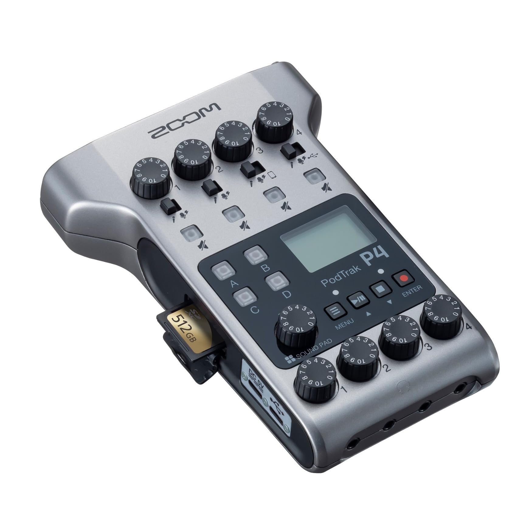 Zoom PodTrak P4 Portable 4-Track Podcast Recorder with ZDM-1 Mic Bundle - Professional Podcasting Kit for Home Studio & On-the-Go Recording (Perfect for Interviews, Voiceovers & Content Creation)