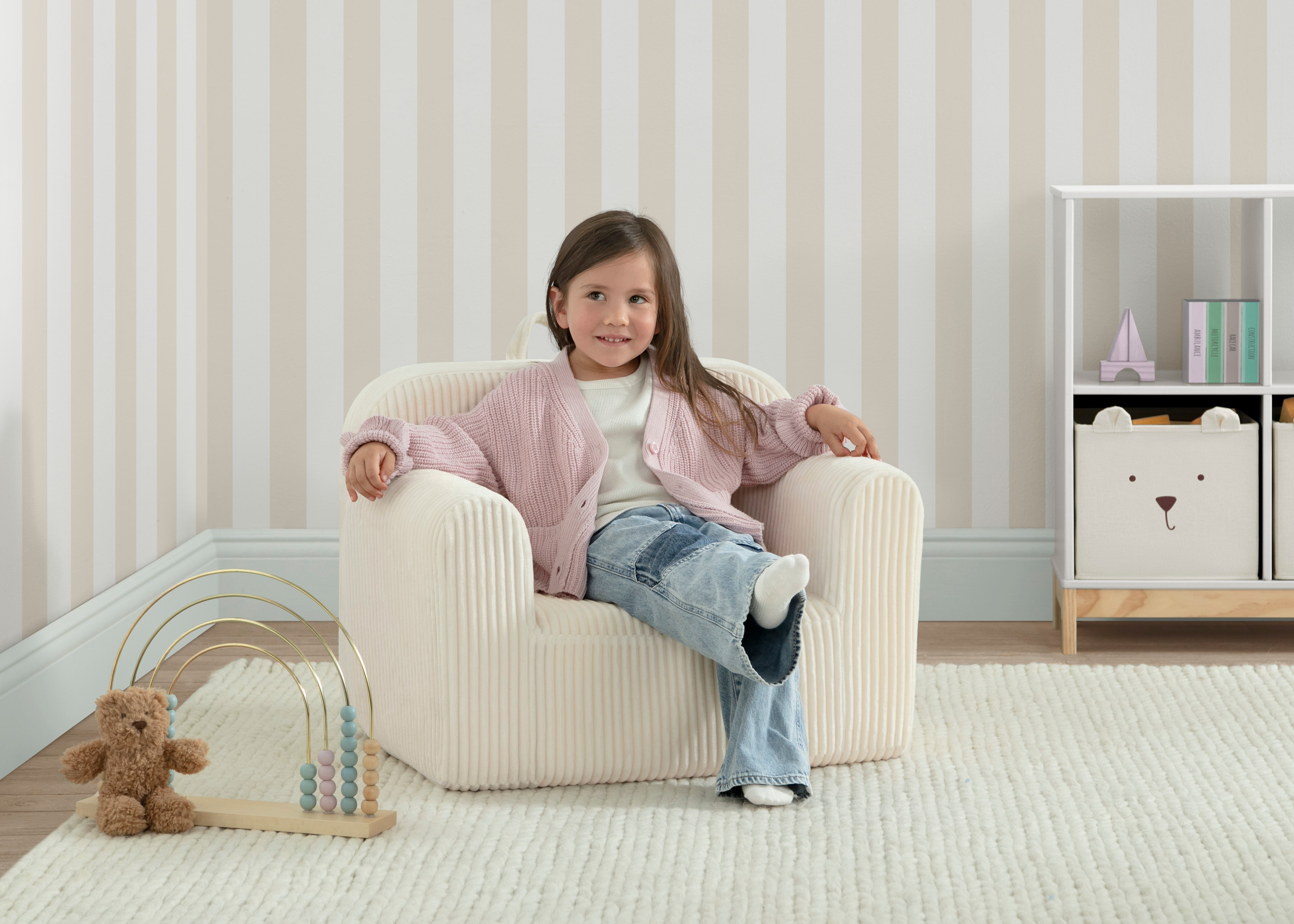 BabyGap Ribbed Velour Chair - Soft & Cozy Nursery Seating for Newborns & Toddlers - Perfect for Bedrooms, Playrooms & Daycare Centers