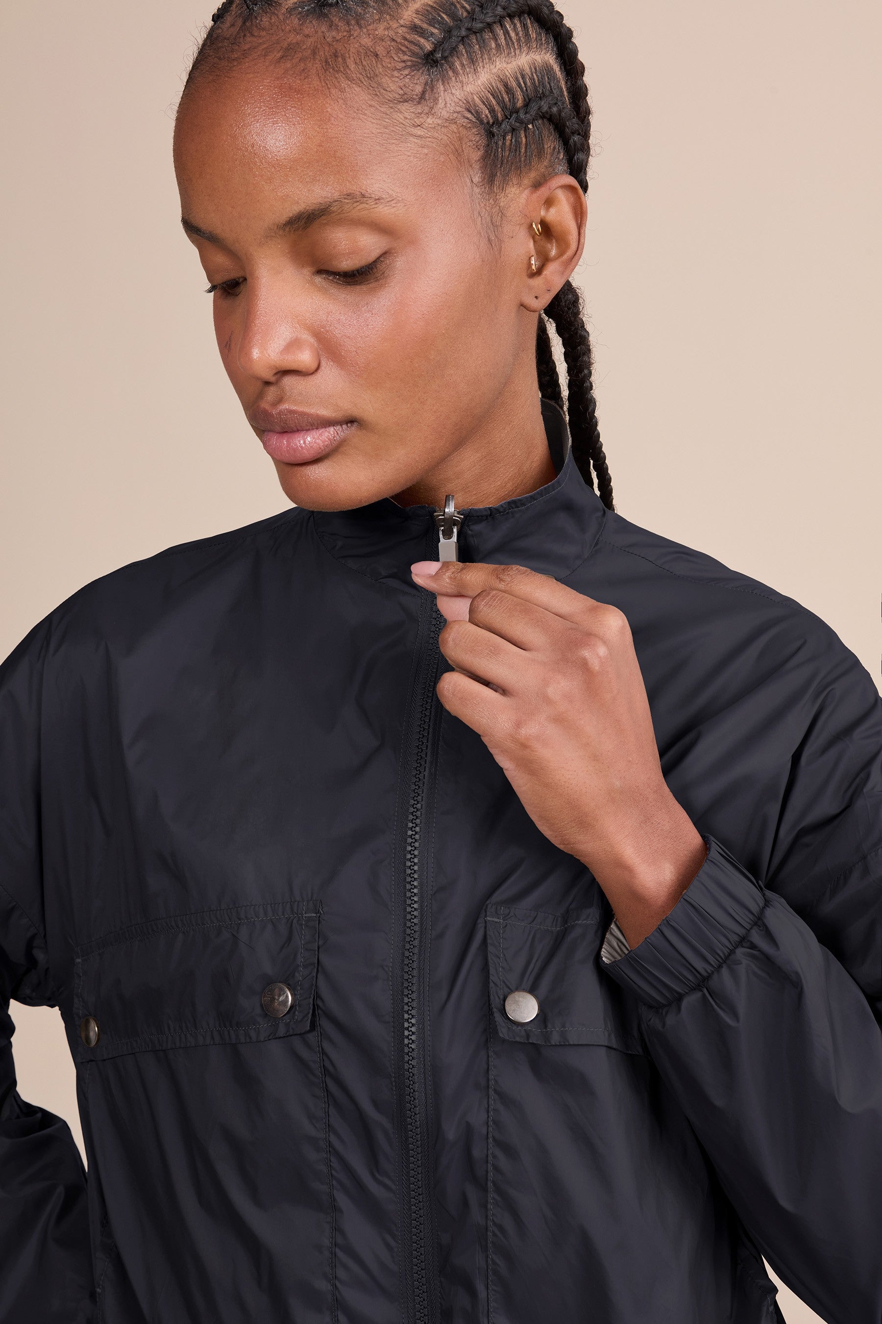 Reversible Track Side Jacket for Men & Women - Lightweight Windbreaker with Zippered Pockets - Perfect for Running, Hiking & Outdoor Activities