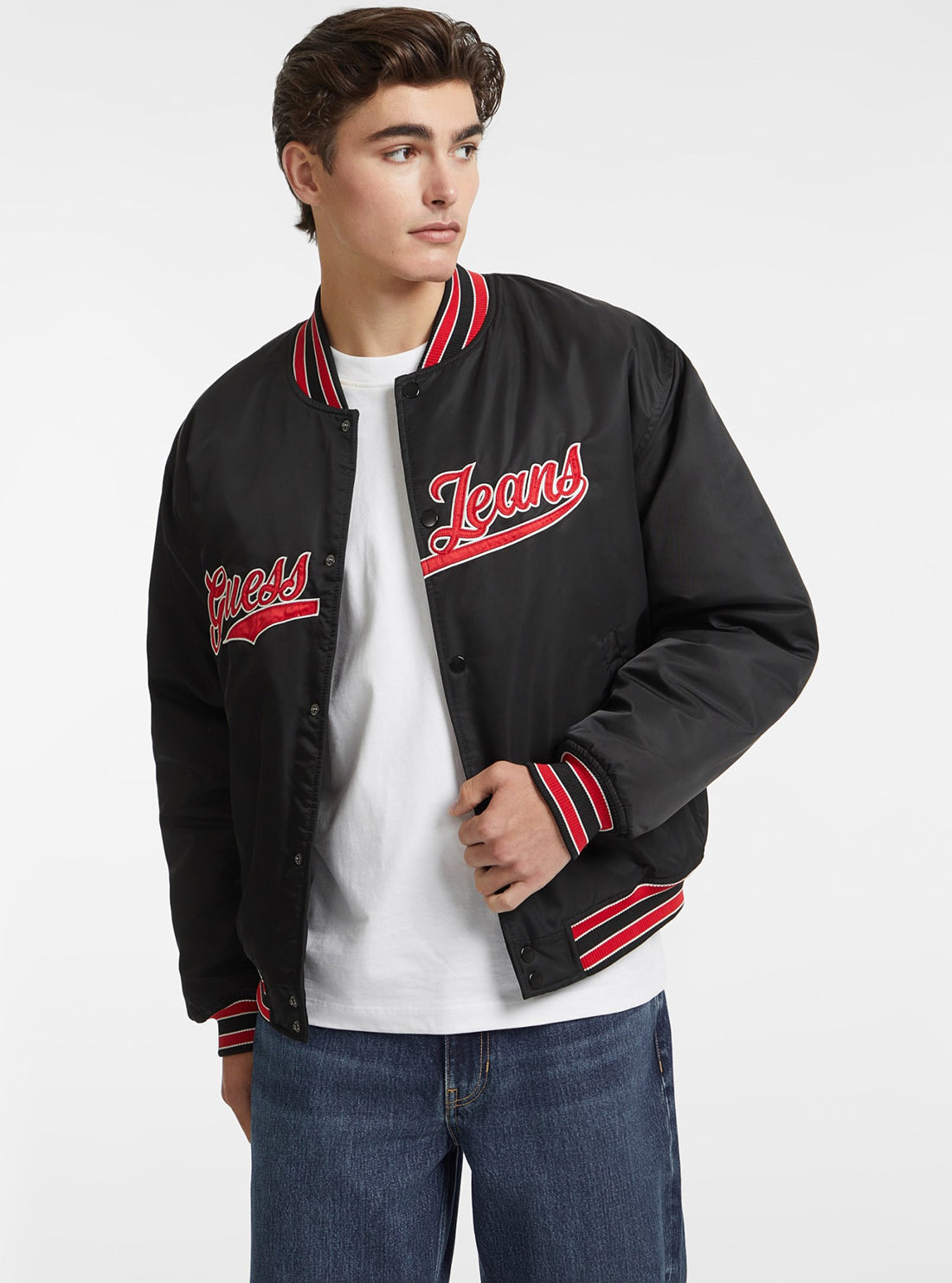 Guess Women's Black Bomber Jacket - Stylish Faux Leather Moto Jacket for Casual Outfits & Night Out | Perfect for Fall & Winter Fashion