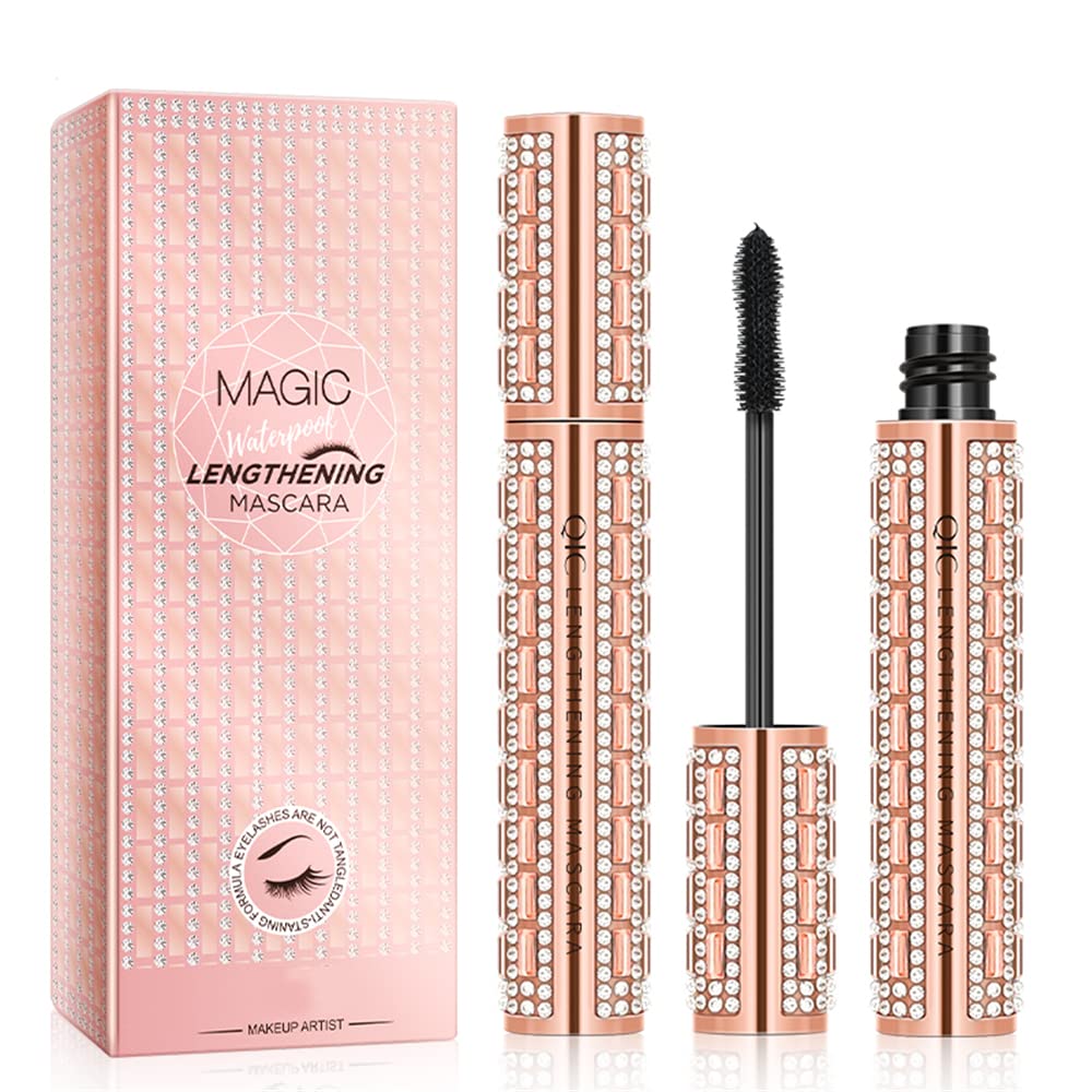 Best Waterproof Eyelash Mascara for Volume & Length - Volumizing Curling Mascara with Soft Silicone Brush | Shiny Diamond Effect for Lash Growth & Extensions | Perfect for Daily Wear, Parties & Special Occasions